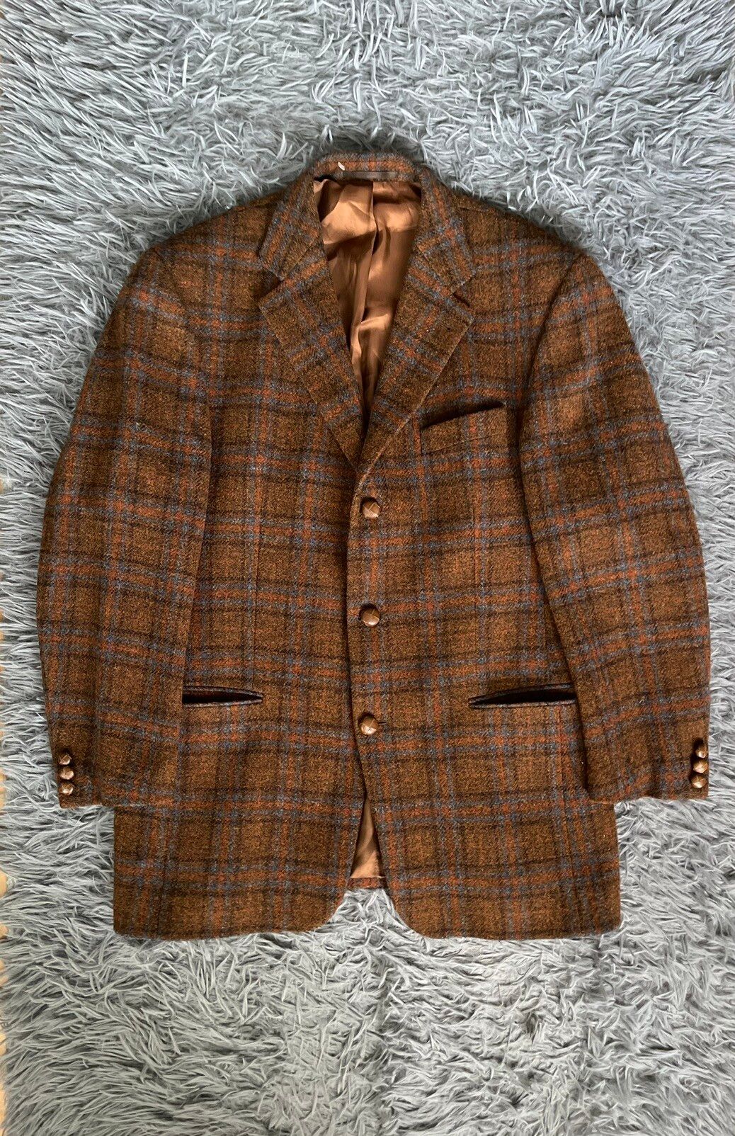 Vintage 90s vintage Harris Tweed wool blazer Size 50R - 1 Preview