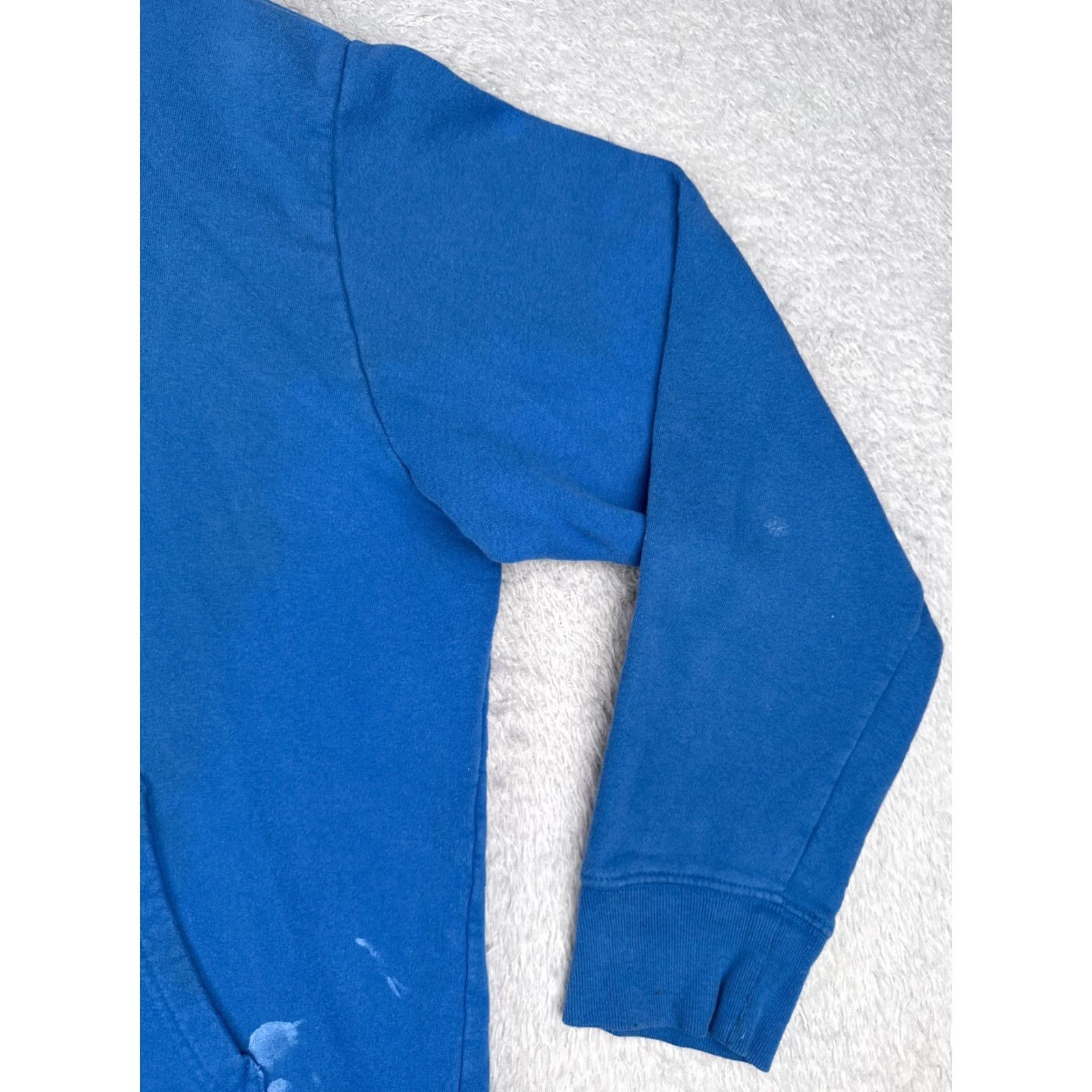 The North Face VINTAGE The North Face Hoodie Shirt Men Large Blue Pullover Jersey Fabric PAINT SPOTS Size US L / EU 52-54 / 3 - 2 Thumbnail