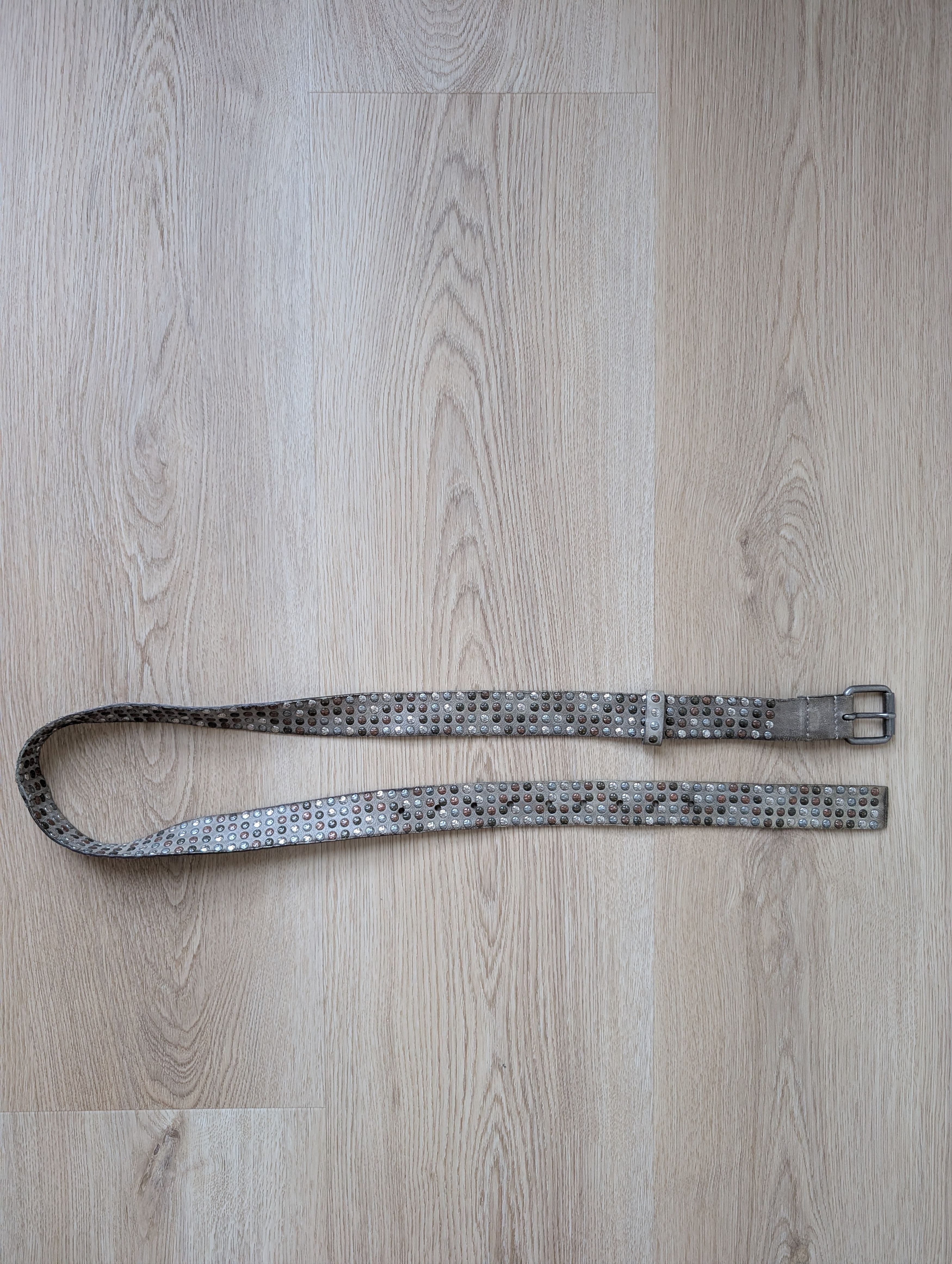 A.S.98 A.S. 98 GOSSE Leather Belt Timeless Rockstar Mettal Rivets Size ONE SIZE - 7 Thumbnail