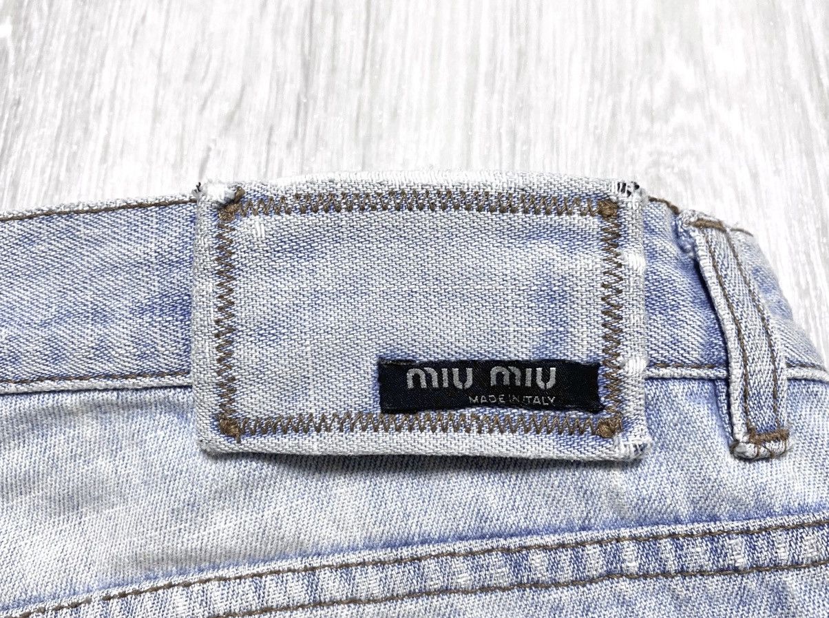 Miu Miu Vintage Archival Miu Miu Washed Blue Distressed Jeans Denim Size US 36 / EU 52 - 7 Thumbnail