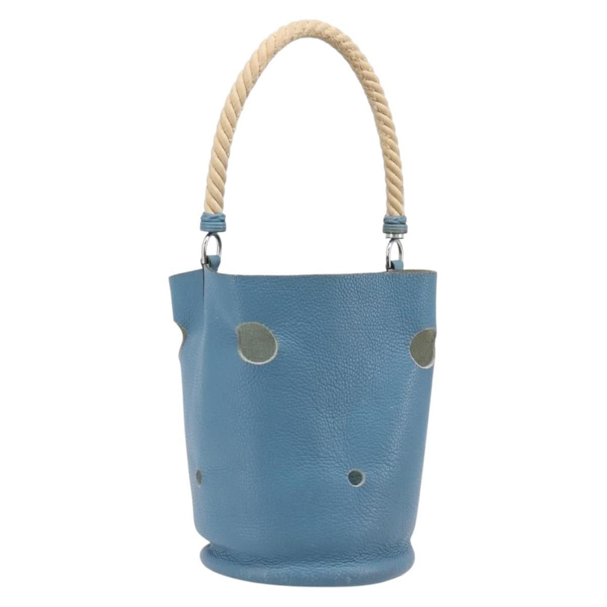 Hermes HERMES Manjoire Shoulder Bag Leather Light Blue Silver Auth Size ONE SIZE - 24 Thumbnail