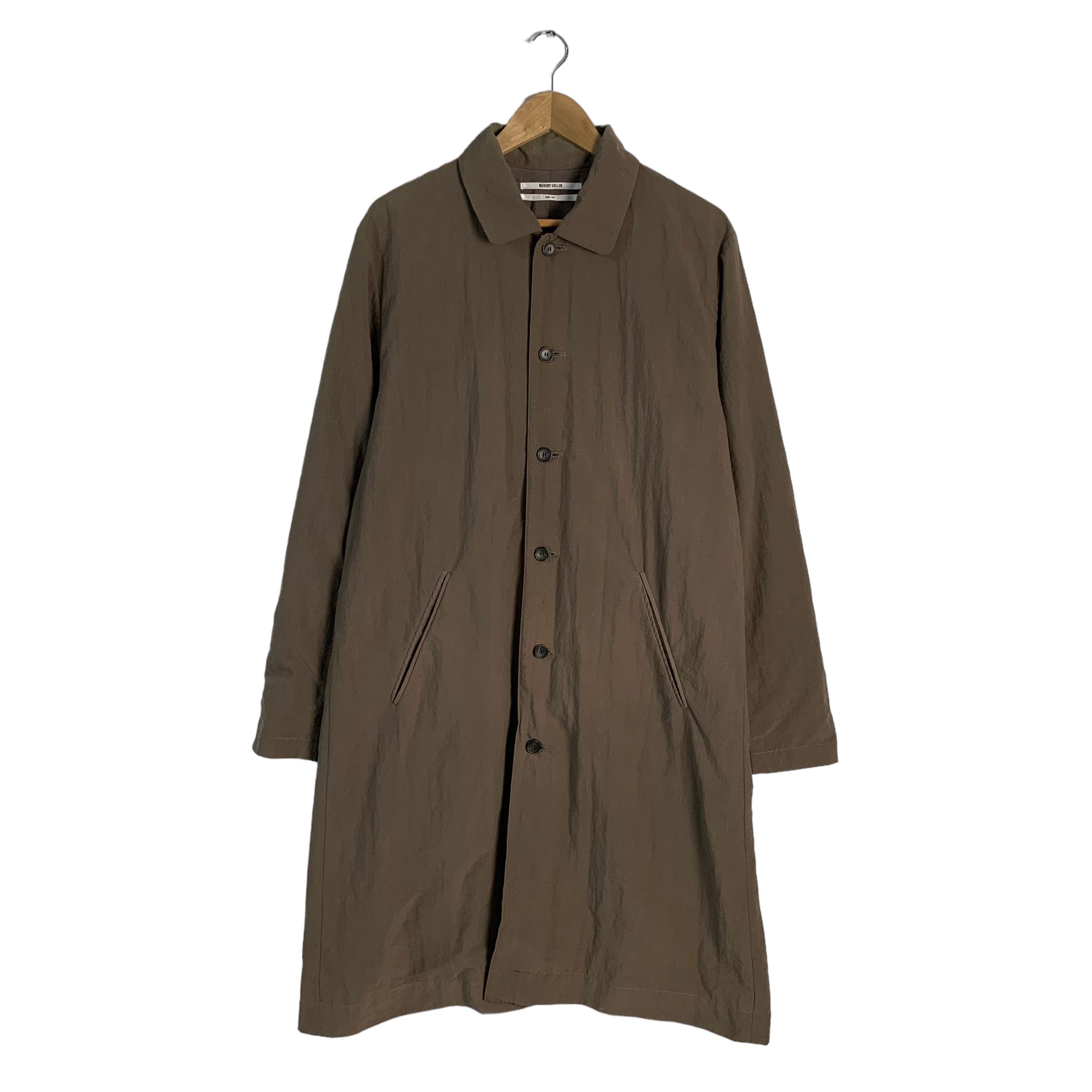 image of Robert Geller Overcoat in Brown, Men's (Size Small)