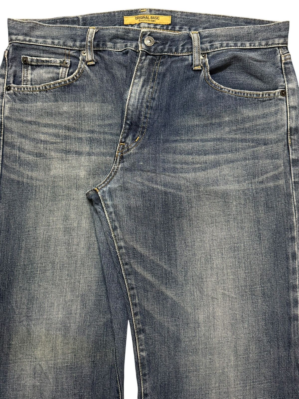 Uniqlo Vintage Y2K Japanese Uniqlo Blue Faded Wash Wide Leg Baggy Size US 36 / EU 52 - 3 Thumbnail