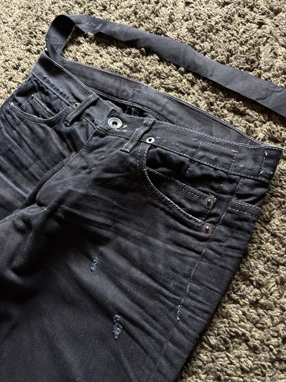 Rick Owens Drkshdw SS09 Rick Owens “Strutter” Dusty Black Detroit Cut Denim Size US 26 / EU 42 - 5 Thumbnail