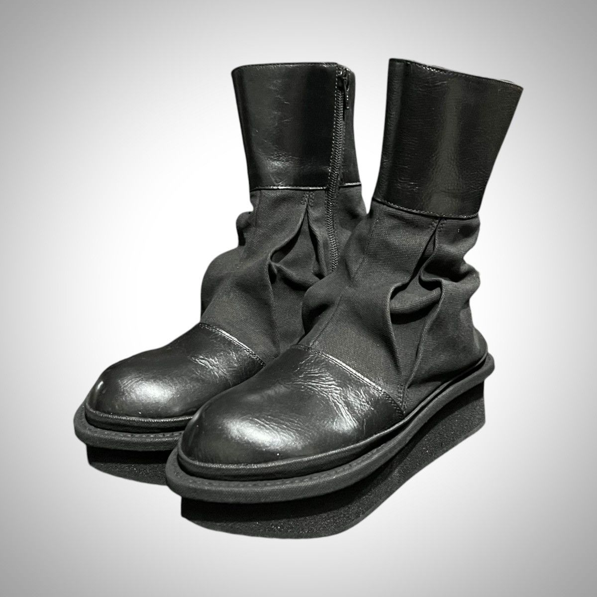 Japanese Brand Koji Kuga Pleated Platform Boots | Grailed