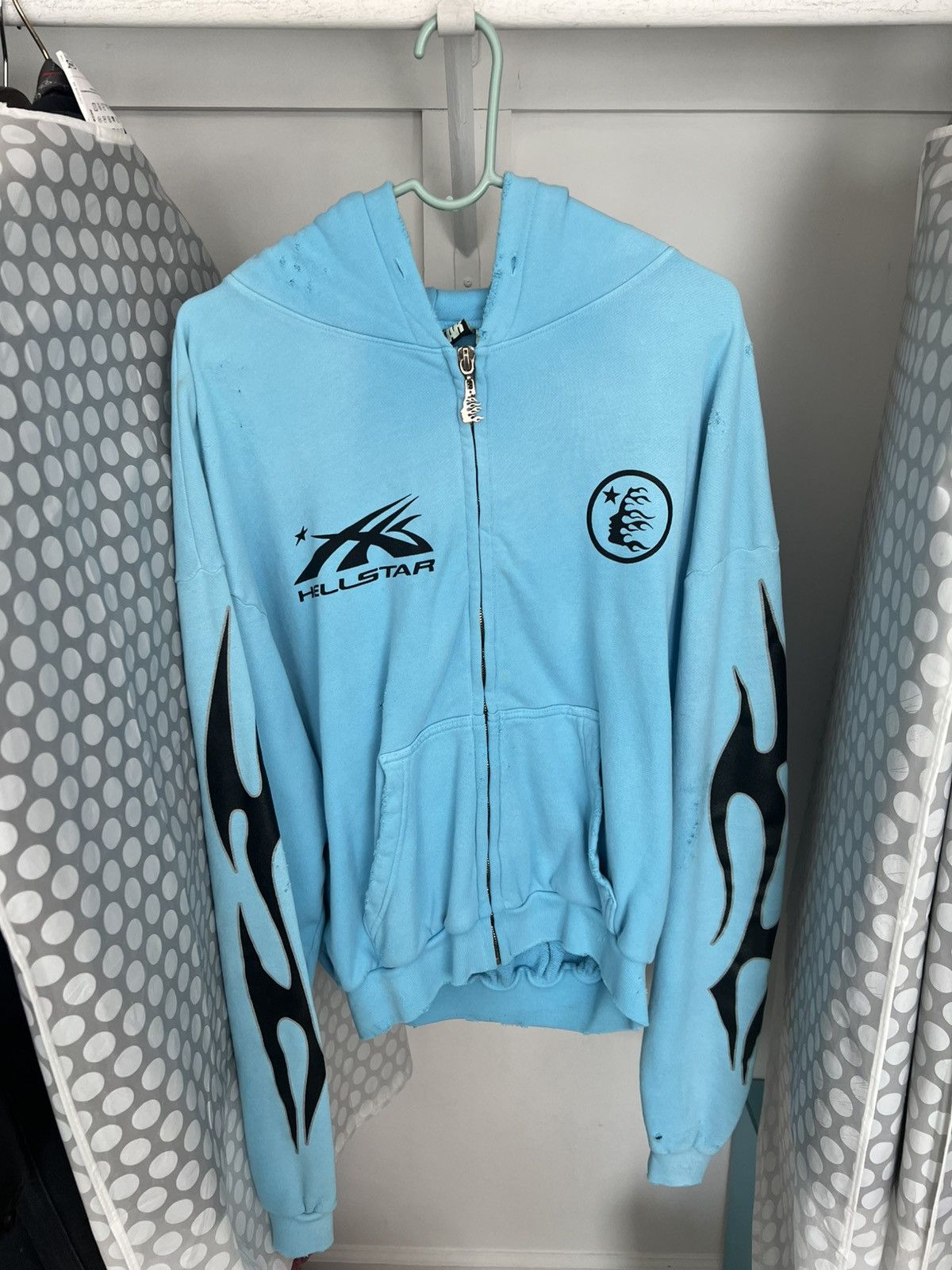 HELLSTAR Hellstar baby Blue Zip up hoodie Size US XS / EU 42 / 0 - 2 Thumbnail