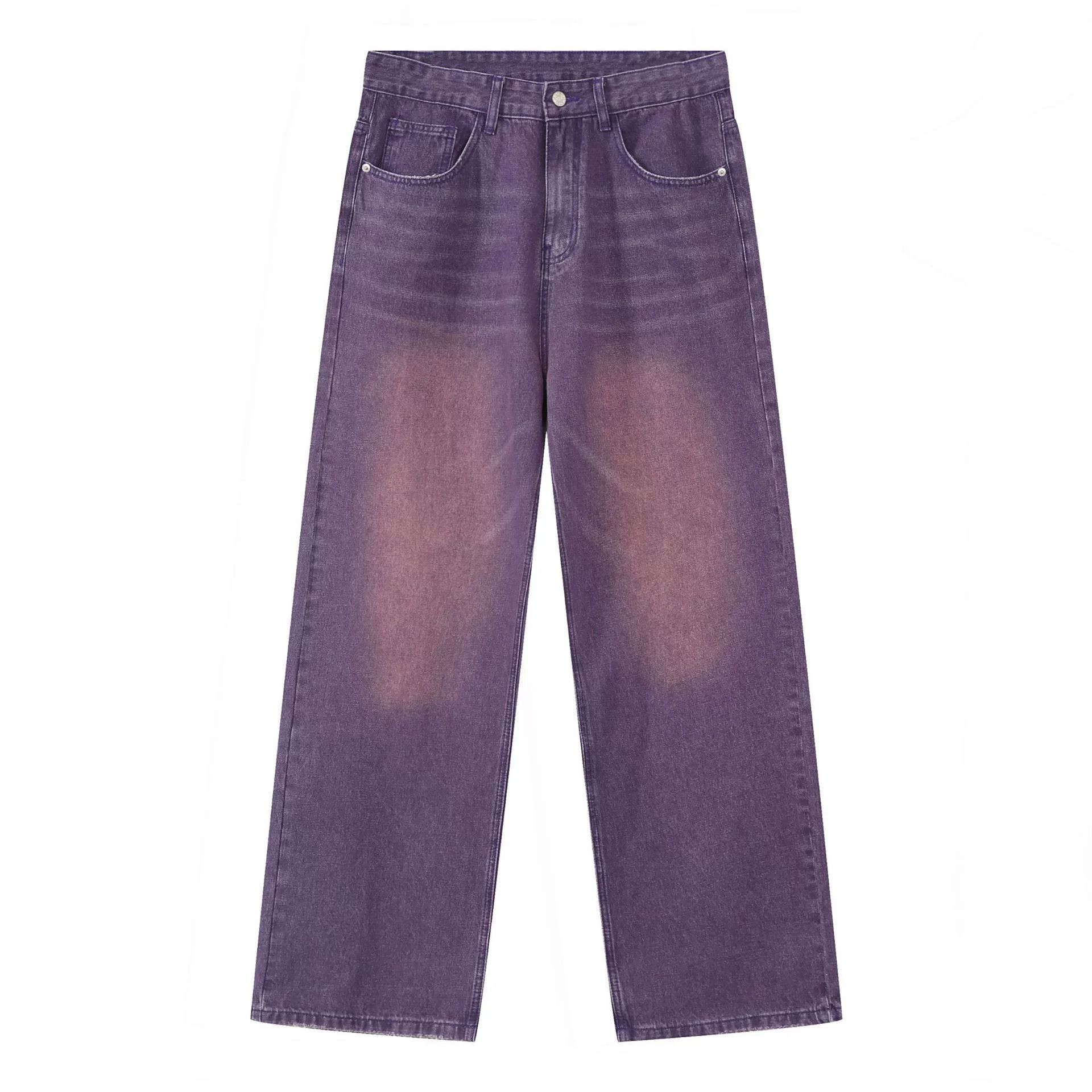 Jean Japanese retro straight purple wide-leg jeans for men Size US 32 / EU 48 - 4 Thumbnail