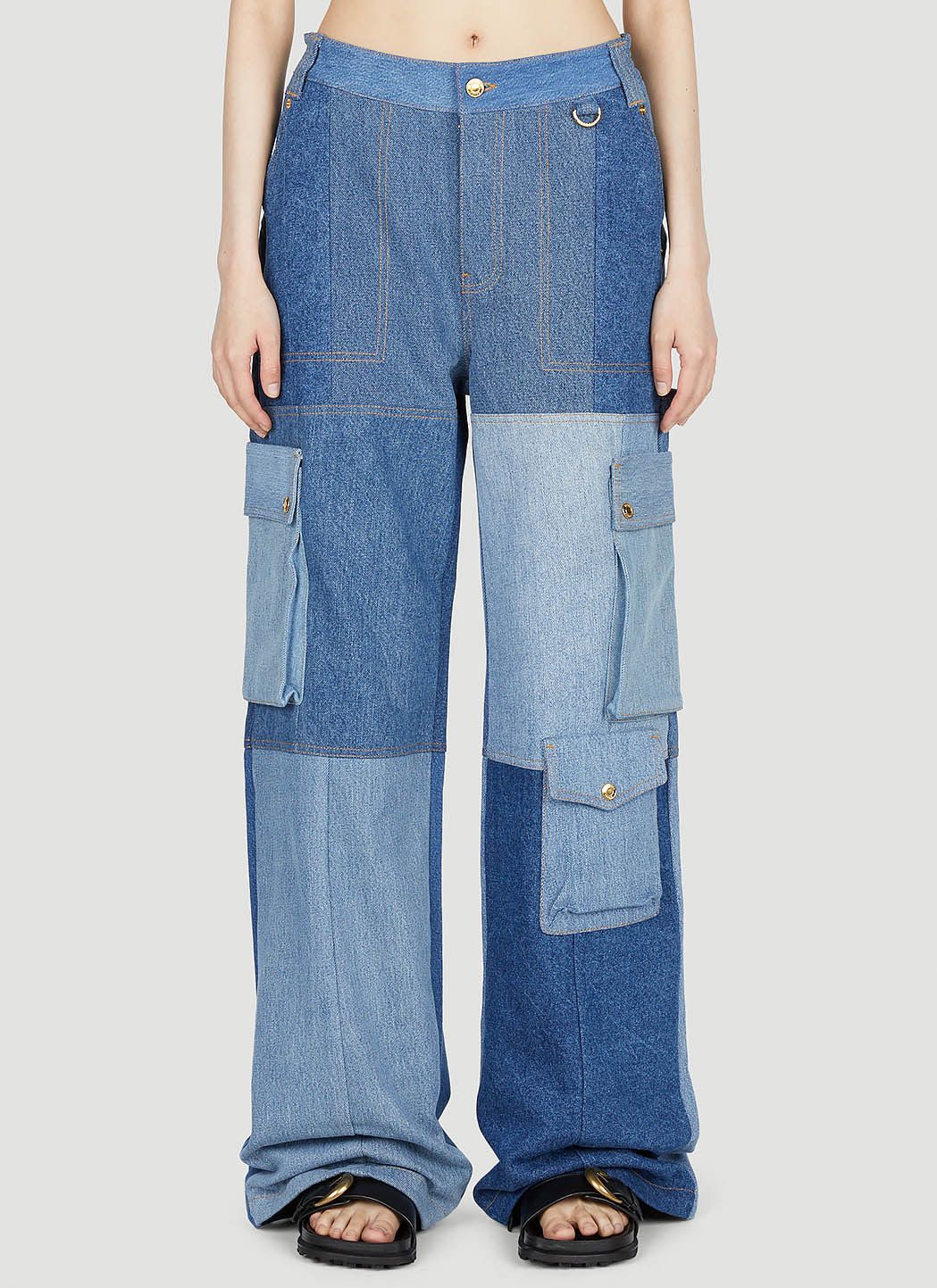 Marine Serre Panel Cargo Jeans Size 32" / US 10 / IT 46 - 1 Thumbnail