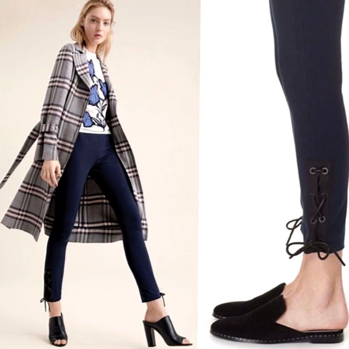 Rag & Bone rag & bone Riding Pants Simone Lace Up Ankle Navy Blue Viscose Stretch Sz 8 Size 30" / US 8 / IT 44 - 2 Thumbnail