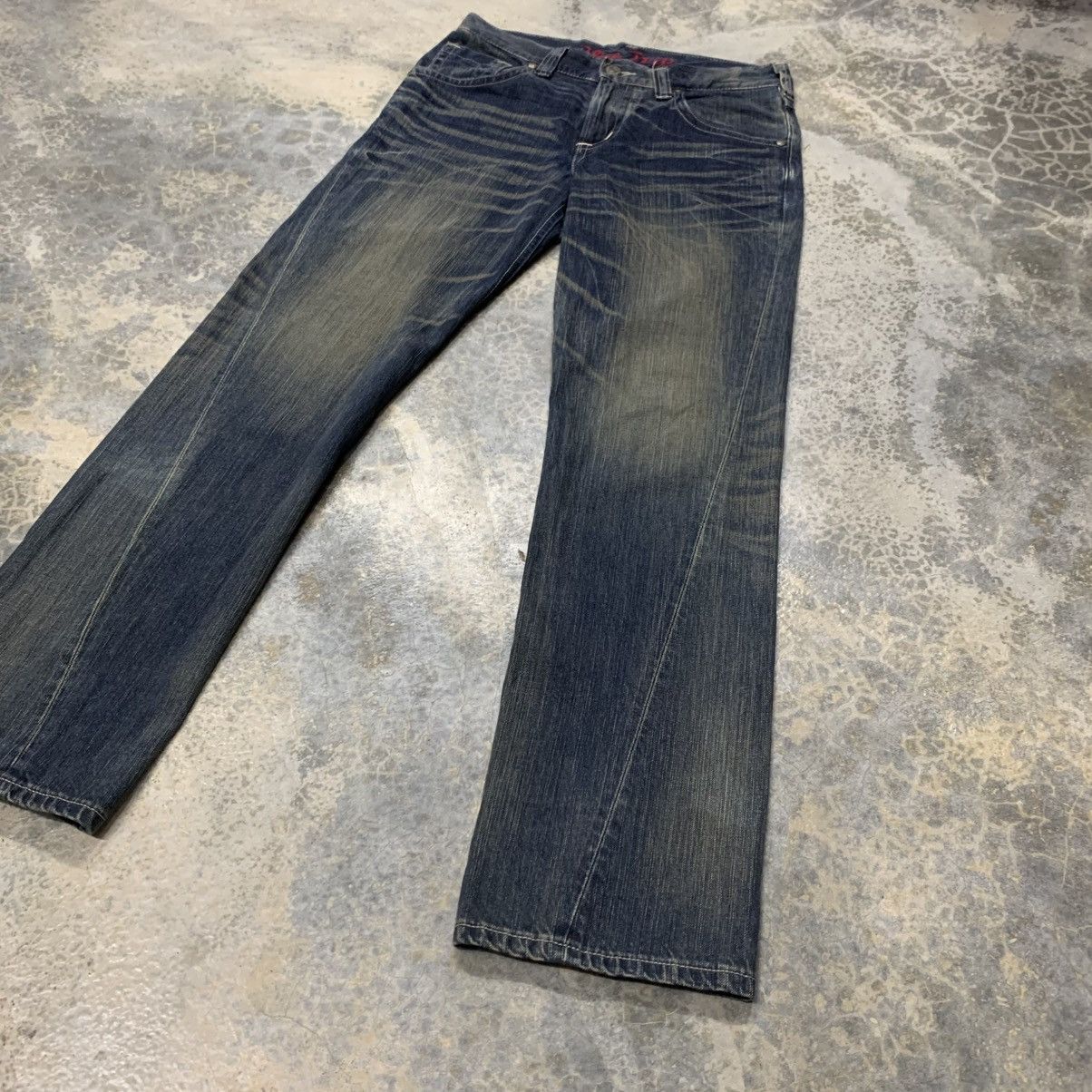 Edwin × If Six Was Nine × Japanese Brand Vintage Edwin Blue Trip Clawmark Twisted Leg Jean Size US 33 - 3 Thumbnail