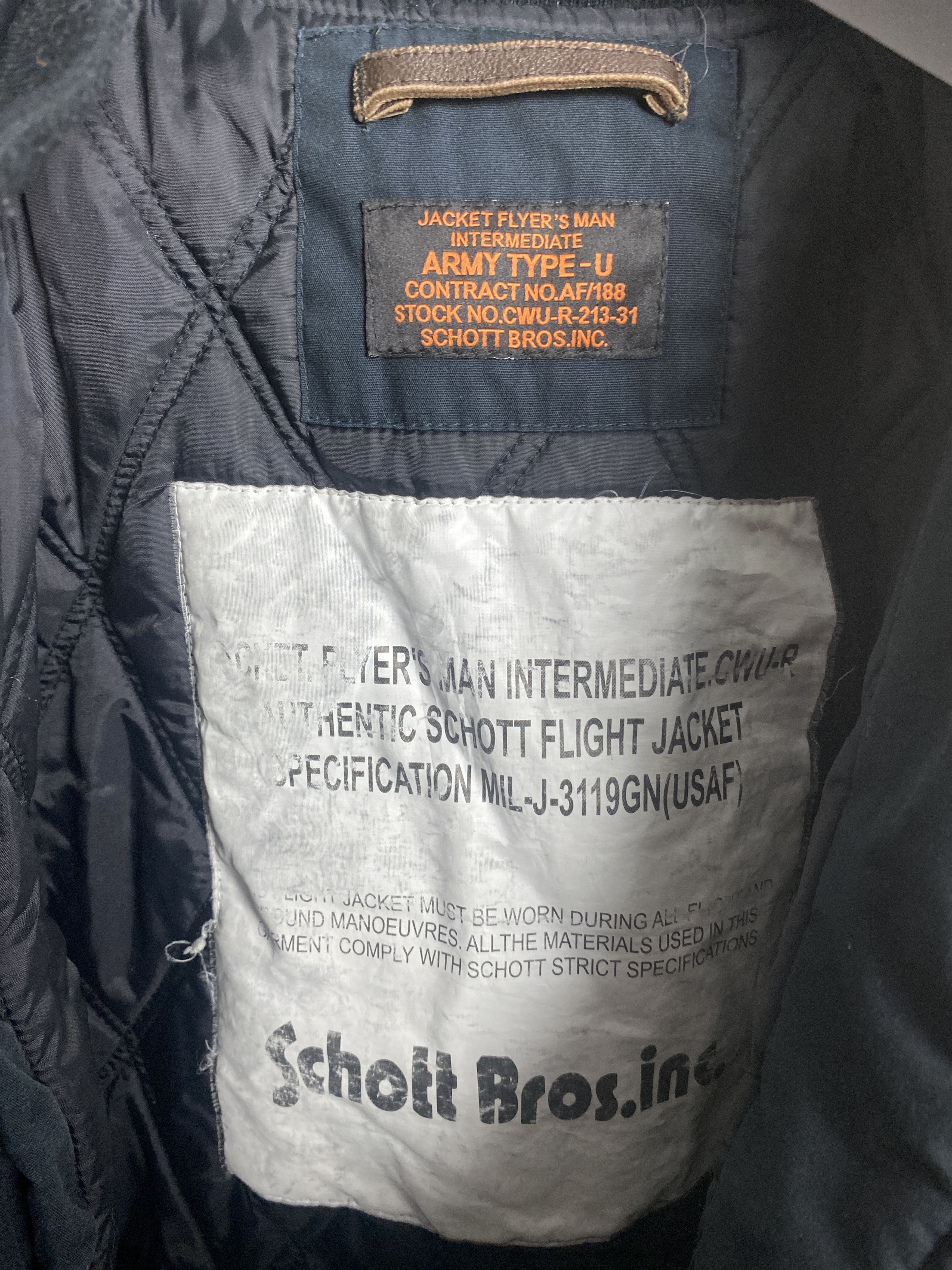 Schott Schott Army Type U Flyer's man jacket Size US XXL / EU 58 / 5 - 3 Thumbnail