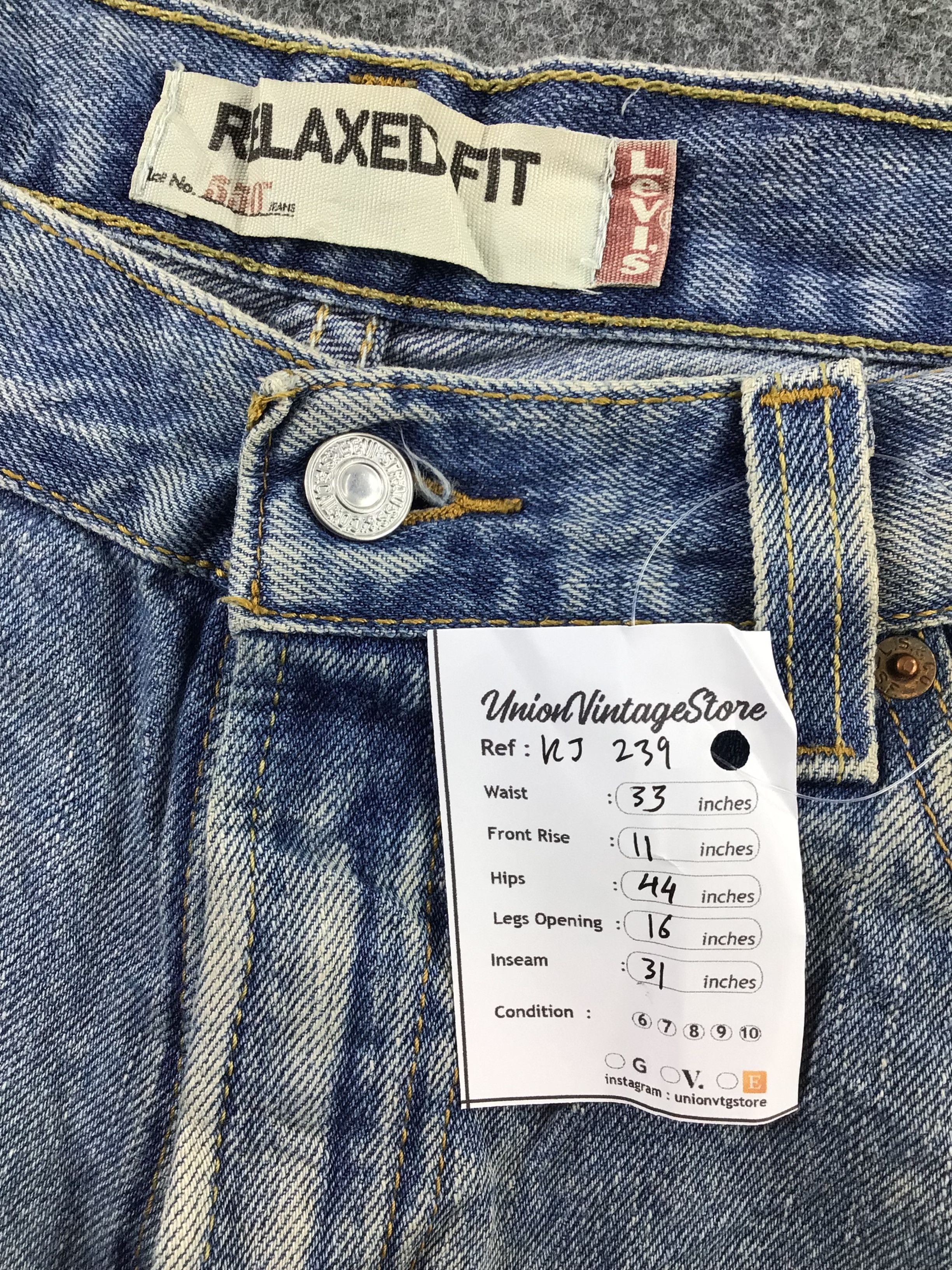 Levi's Vintage Levi's 550 Jeans Dirty Blue Wash Denim KJ239 Size US 34 / EU 50 - 11 Thumbnail