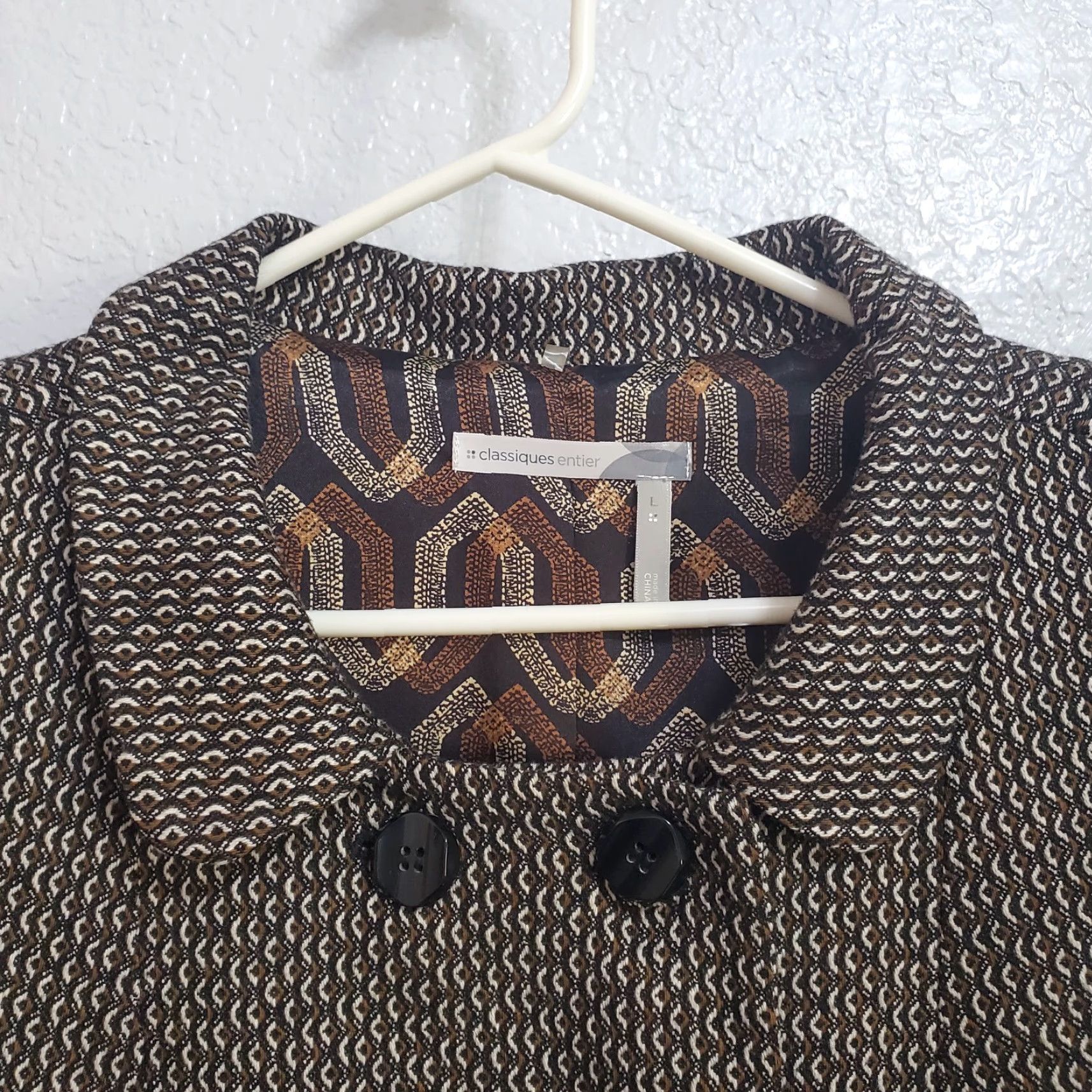 Vintage VINTAGE Classiques Entier Jacket Women L Brown Black Wool Blend Lined Blazer Career Size L / US 10 / IT 46 - 4 Thumbnail