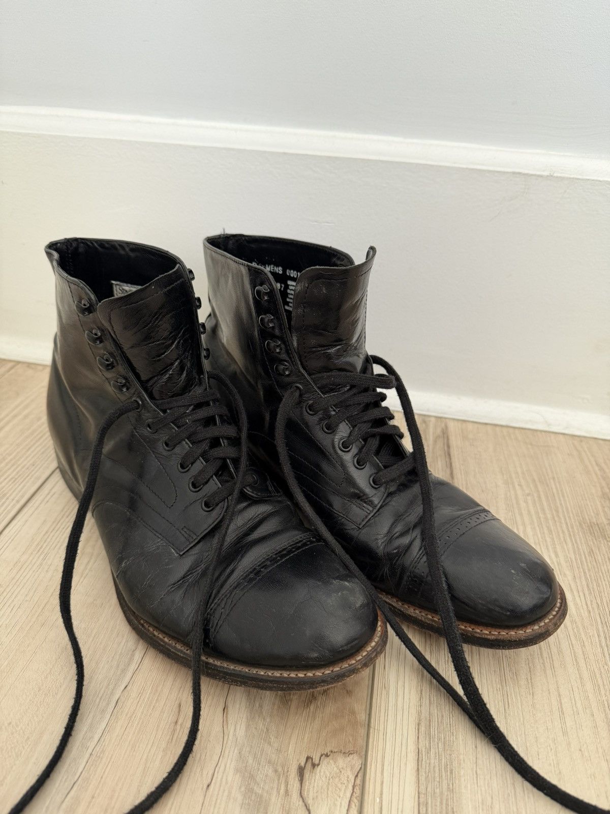 Stacy Adams Madison cap toe black boots 7.5 men’s