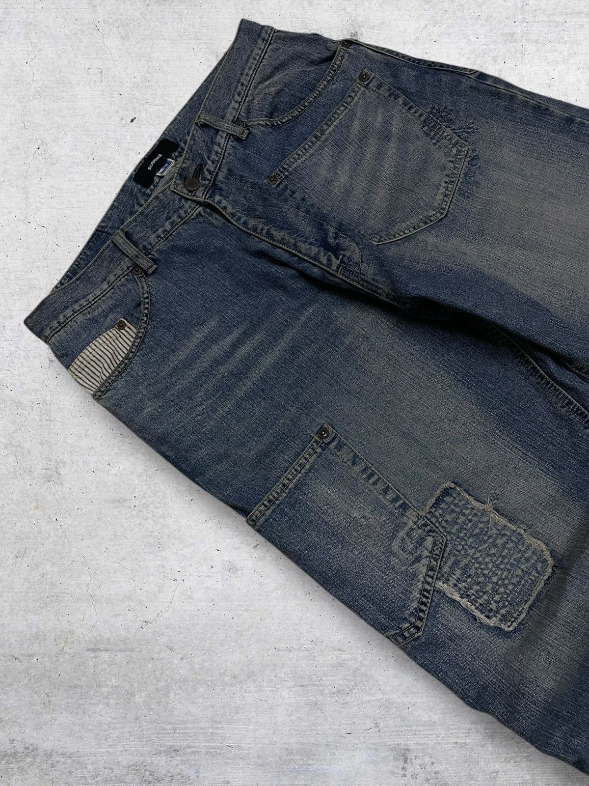 Japanese Brand VINTAGE PATCHWORK POCKET 90S JAPAN SCANNER BAGGY 90S DENIM Size US 33 - 6 Thumbnail