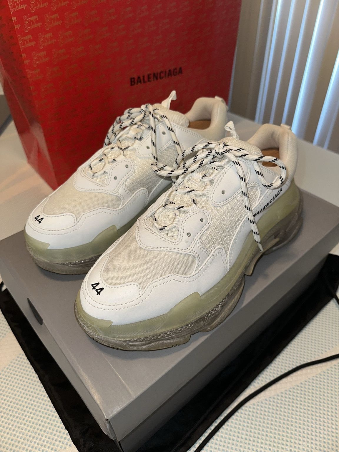Balenciaga Balenciaga Triple S Clear Sole White Cream Size 44 (OG All) Size US 11 / EU 44 - 3 Thumbnail