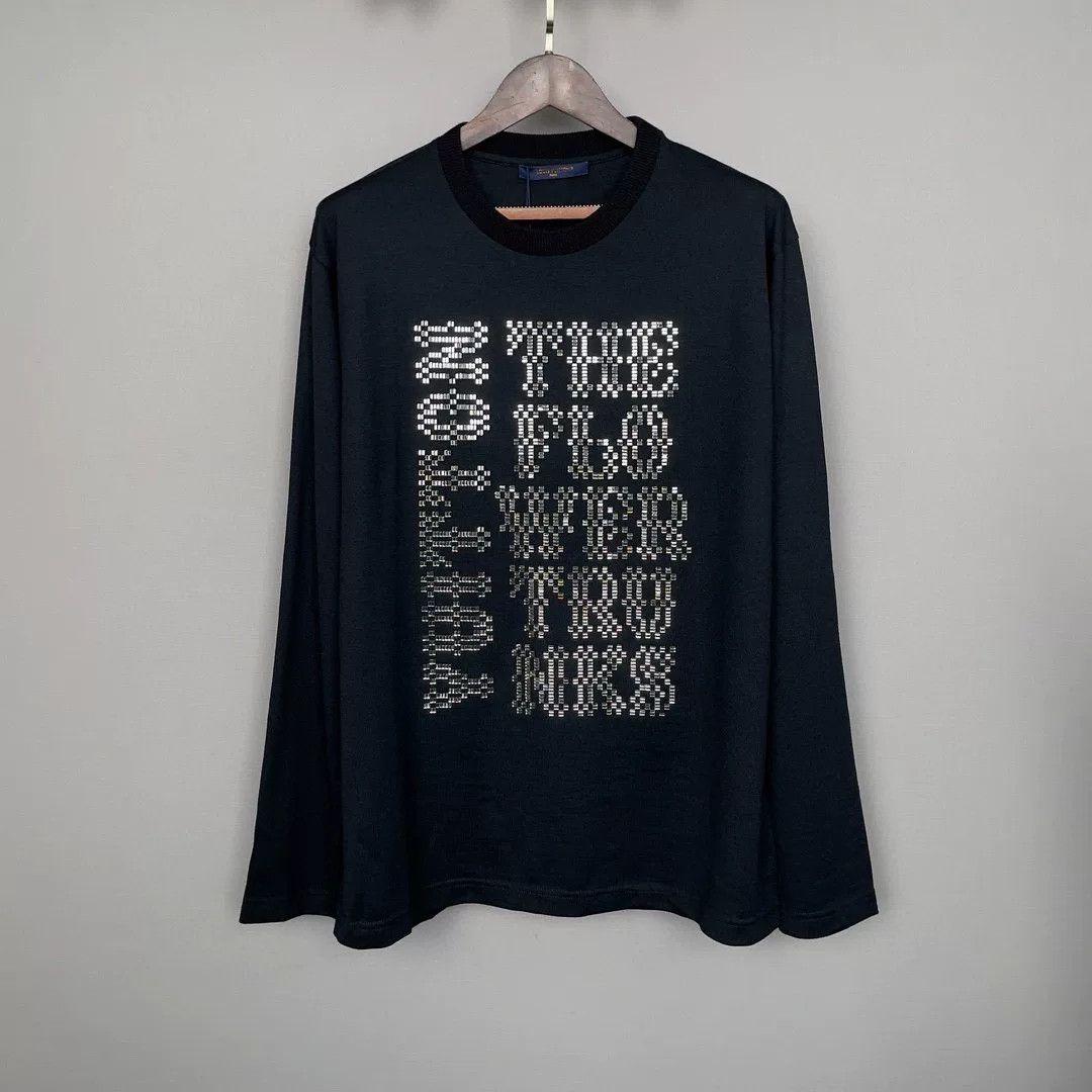 Louis Vuitton LV Rhinestone Letter Round Neck Sweater Size US XL / EU 56 / 4 - 1 Thumbnail