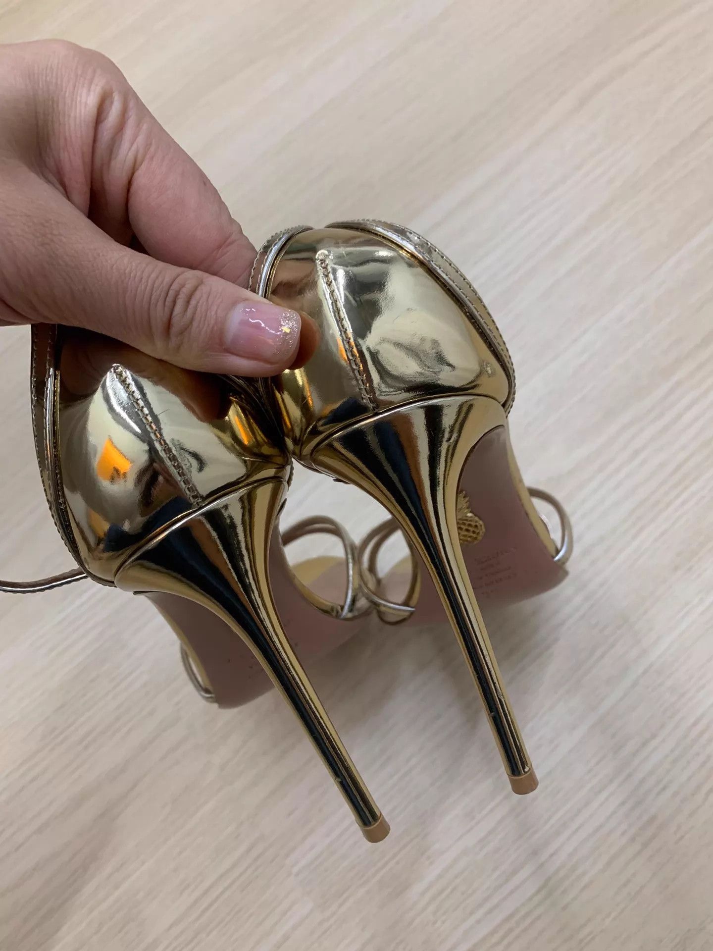 Aquazzura Aquazzura Golden Pineapple Gold Heels Size 39 New Size US 8.5 / IT 38.5 - 3 Thumbnail