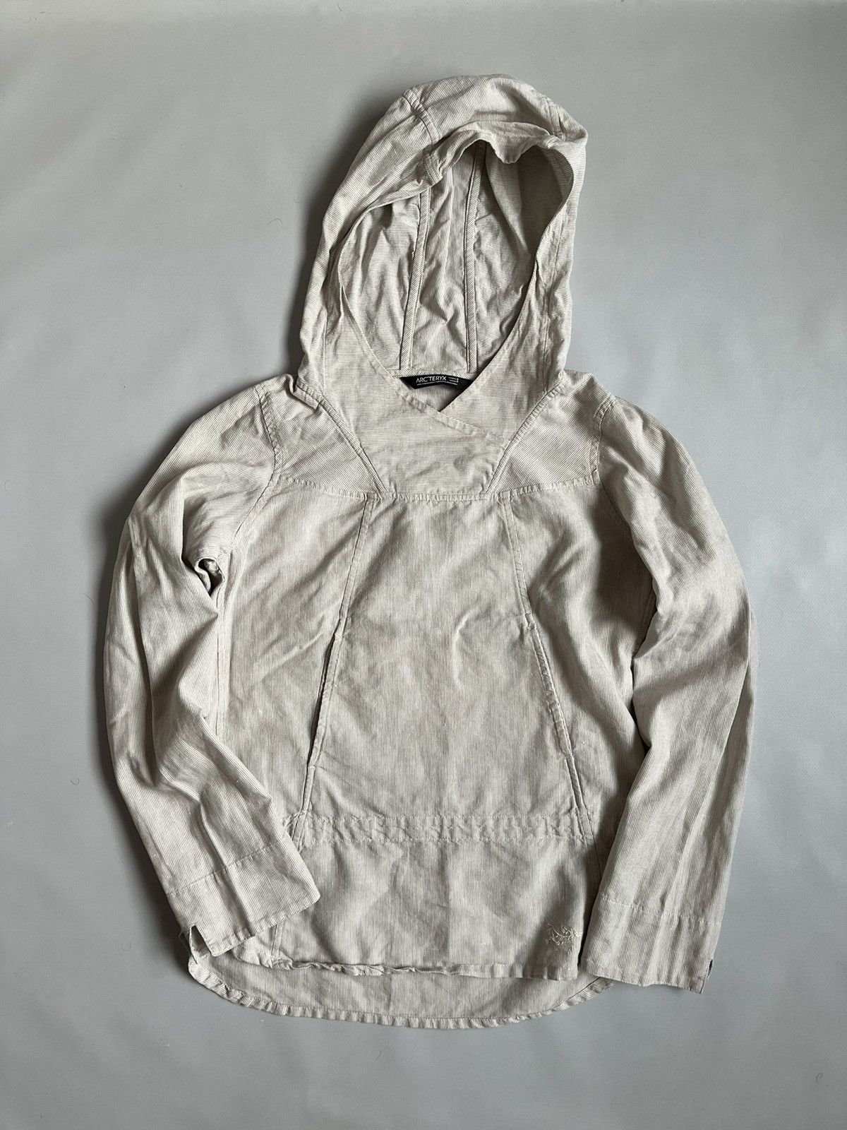 Arc'teryx Arc'teryx Gorpcore Women White Striped Linen Anorak Hoodie Size S / US 4 / IT 40 - 1 Thumbnail