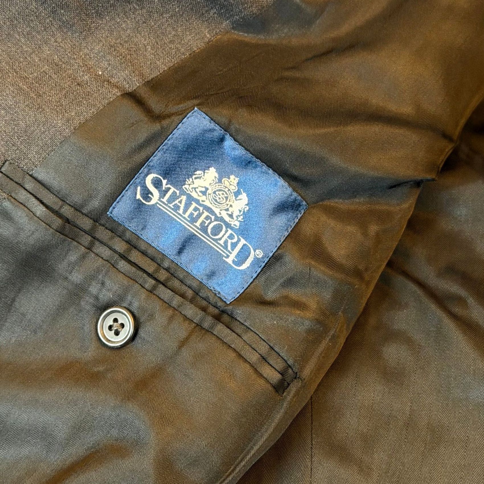 Stafford Stafford Blazer Jacket Mens 44 Short Gray Wool 2 Button Single-Breasted Business Vintage: No Size US 44 / EU 60 - 3 Thumbnail