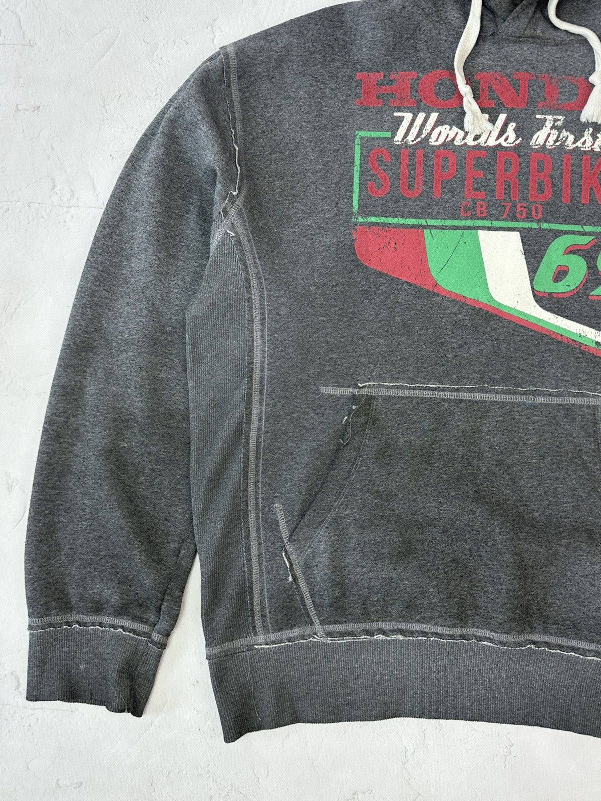 Honda Vintage Honda Superbike Distressed Grey Hoodie Size US XL / EU 56 / 4 - 4 Thumbnail