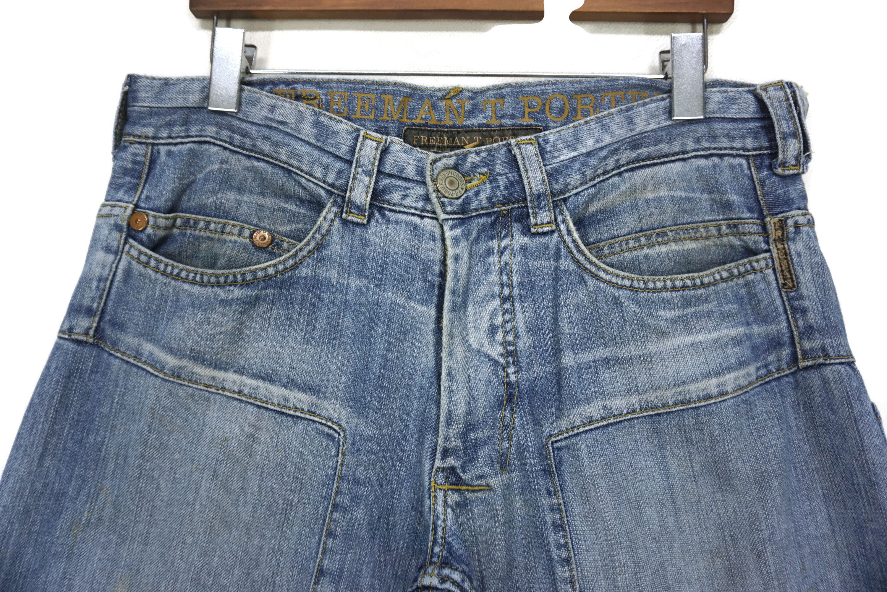 Freeman T. Porter Vintage FTP Jeans Size 32 fit W34xL35.5 Patchwork Straight Size US 32 / EU 48 - 3 Thumbnail