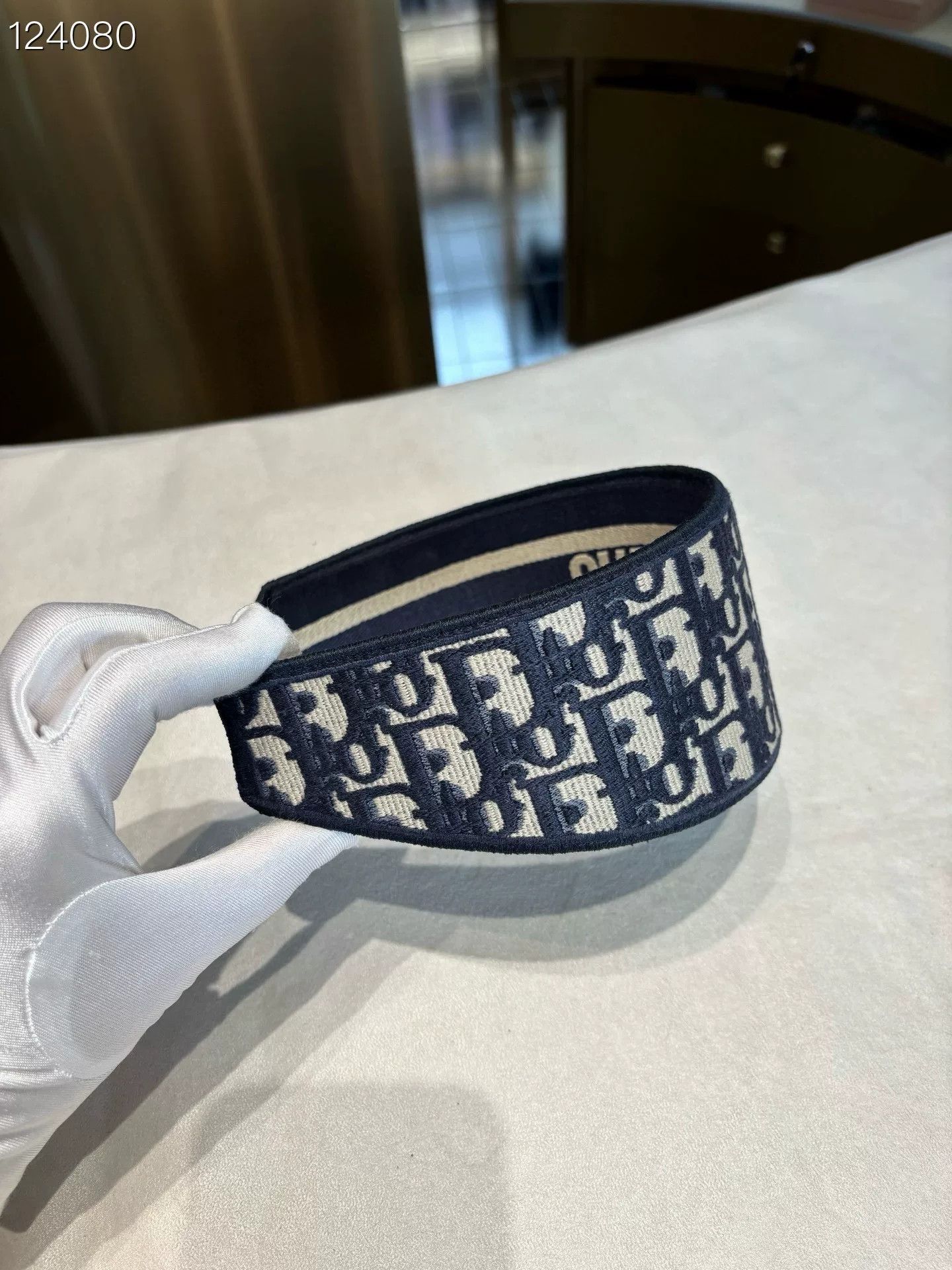 Dior Dior Oblique Logo Embroidered Wide Headband Size ONE SIZE - 1 Thumbnail