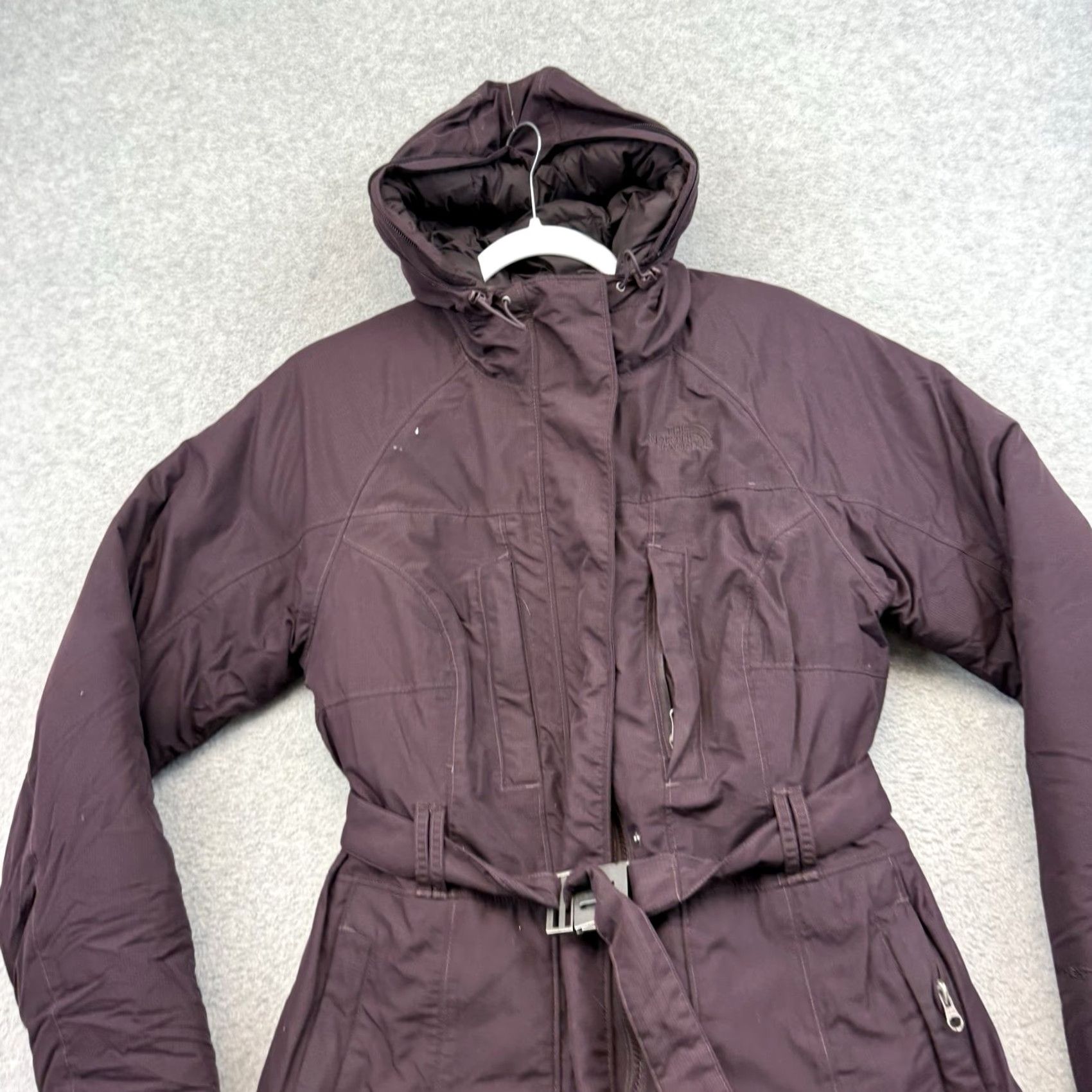 The North Face VINTAGE The North Face Jacket Womens M Plum Purple Puffer Down Hood Coat Lady Size M / US 6-8 / IT 42-44 - 3 Thumbnail