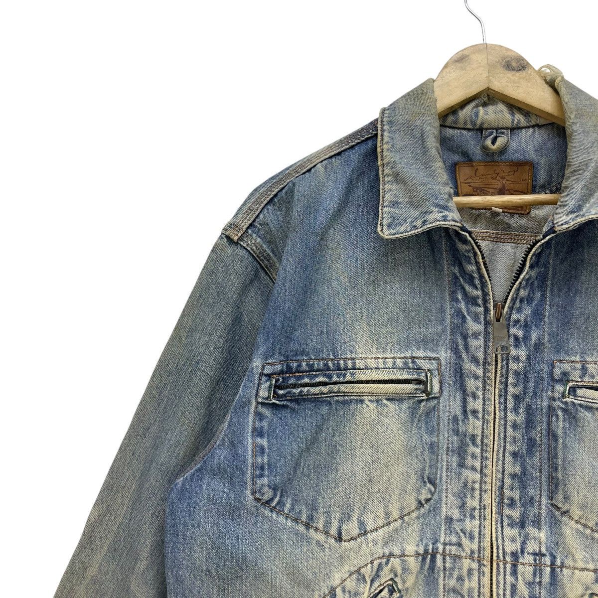 HOLLYWOOD RANCH MARKET × Vintage Vintage Distressed Sportwear Long Wearing Denim Trucker Size US M / EU 48-50 / 2 - 3 Thumbnail