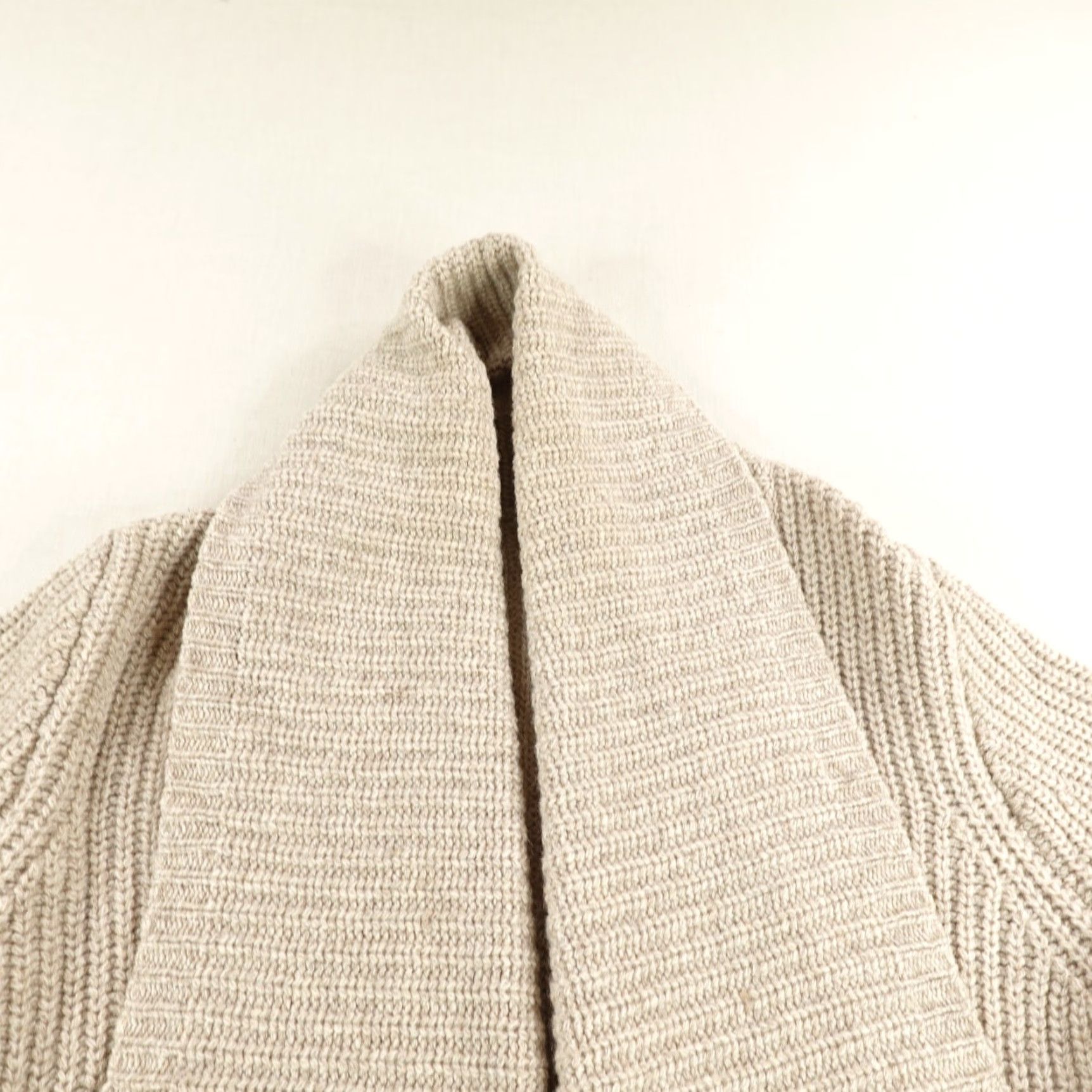 J.Crew VINTAGE J.CREW Sweater Cardigan Womens Large Beige Wool Open Front Pockets 100% Lambs Wool Classic Casual Size L / US 10 / IT 46 - 3 Thumbnail