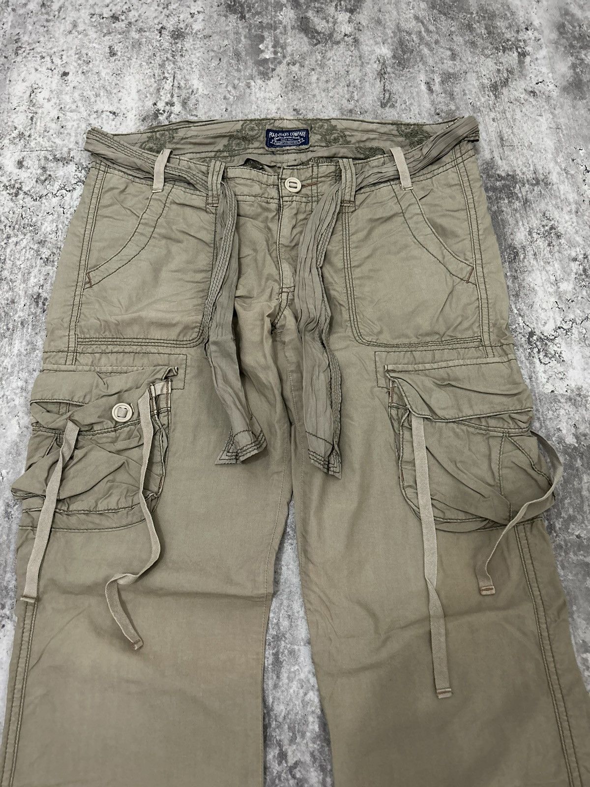 If Six Was Nine × Polo Ralph Lauren × Vintage Vintage Polo Jeans Company Sun Faded Cargo Pants With Belt Size US 32 / EU 48 - 5 Thumbnail