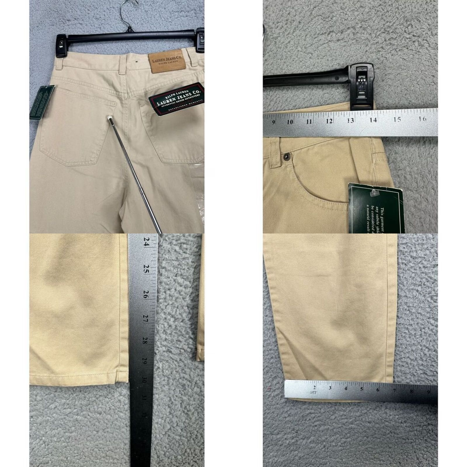 Ralph Lauren Lauren Ralph Lauren Womens 4 Khaki Classic Fit Pants Jeans Beige 28X30 New with Tags Mens? Size 27" / US 4 / IT 40 - 8 Thumbnail