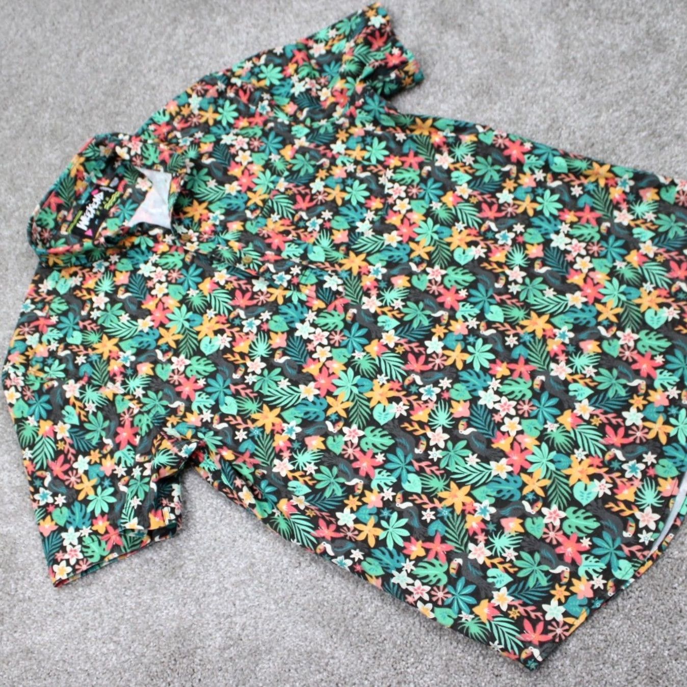 Chubbies Chubbies Hawaiian Shirt Mens M Green Floral Short Sleeve Button-Down Past Weekend Wear S/S Pullover Shirt Size US M / EU 48-50 / 2 - 6 Thumbnail