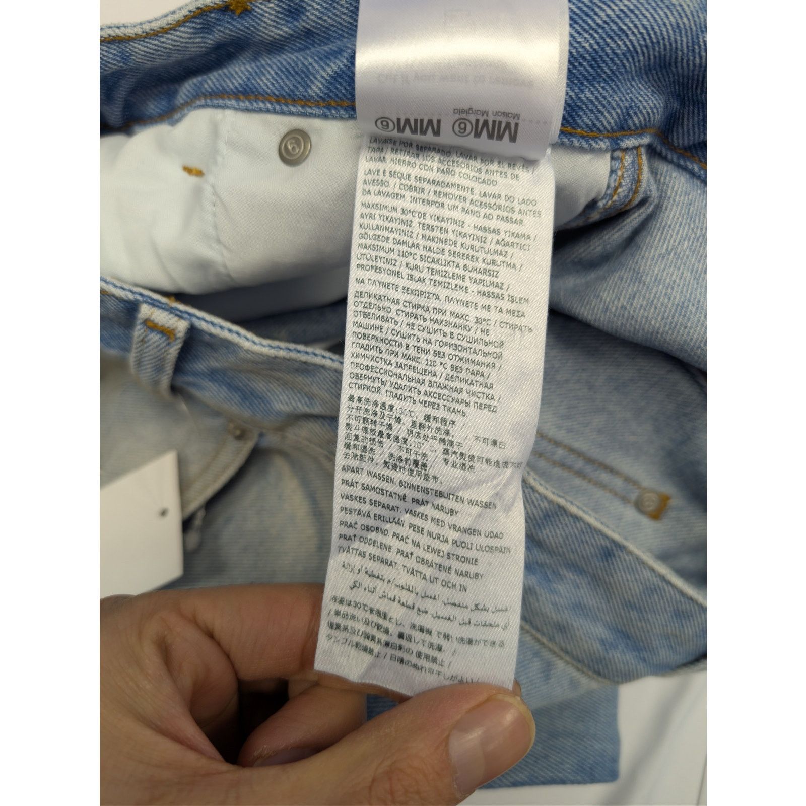 Maison Margiela o1rshd1 distressed straight-leg denim jeans blue used wash Size US 30 / EU 46 - 22 Thumbnail