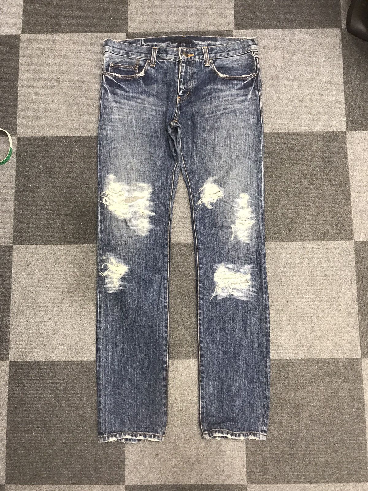 Designer × Japanese Brand RICO Japan Designer Slim Fit Distressed Jeans Size US 33 - 3 Thumbnail