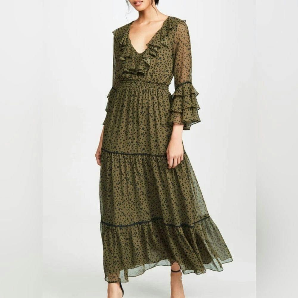 MISA Los Angeles NWT Misa Los Angeles boho Mavistela green ruffled dress XS Size XS / US 0-2 / IT 36-38 - 5 Thumbnail