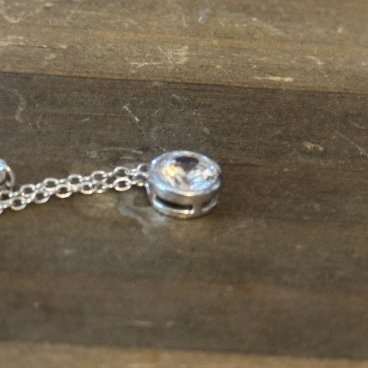 Vintage Vintage LA signed silver tone solitaire CZ pendant necklace Size ONE SIZE - 4 Thumbnail