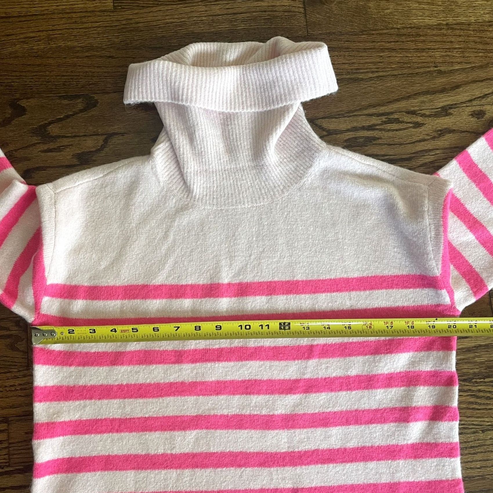 Loft Loft Women Small Cowl Neck Sweater Knit Ribbed Trim Striped Pink NWT Pullover Long Sleeve Regular Fit Size S / US 4 / IT 40 - 7 Thumbnail