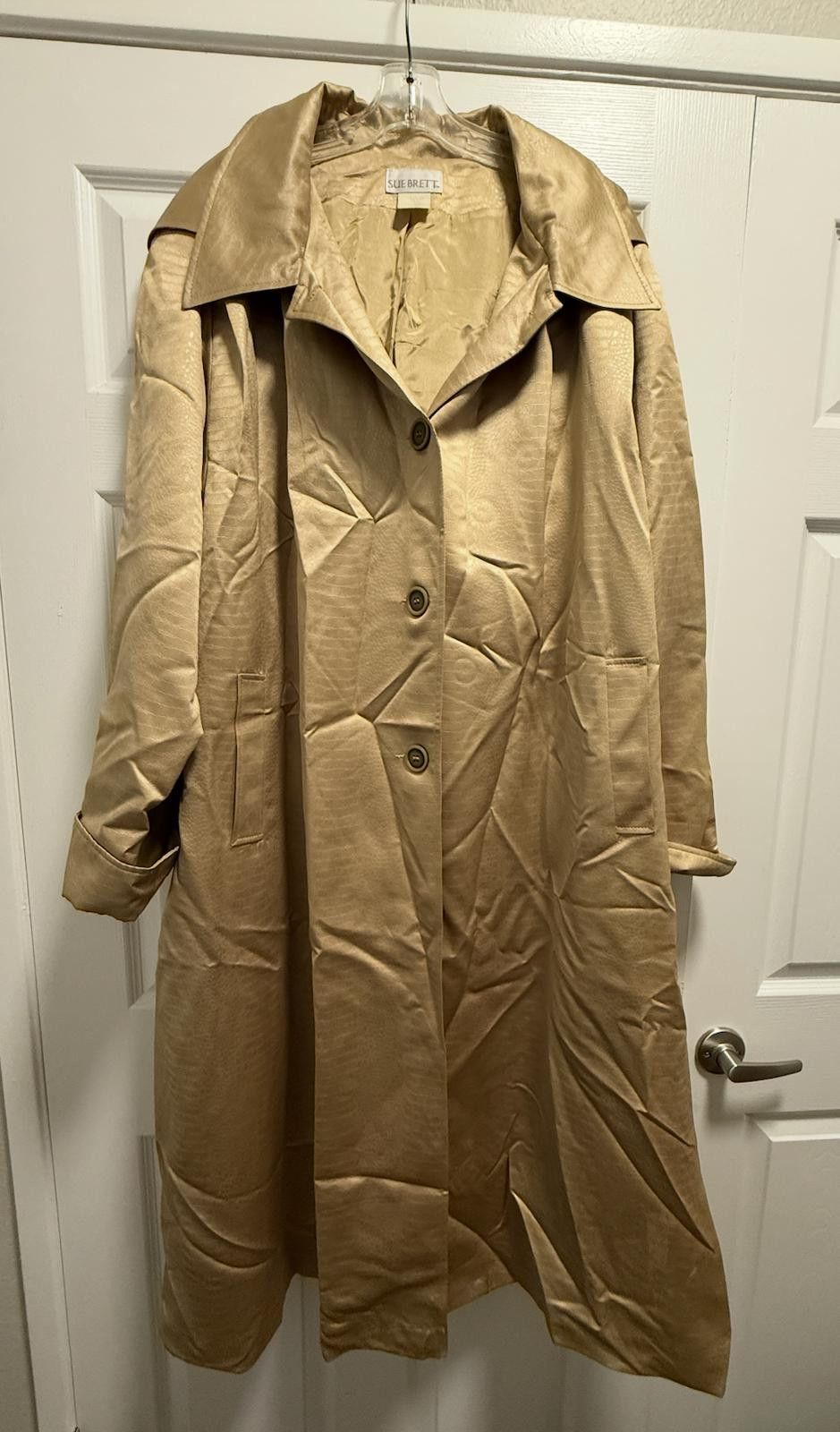 Designer Vintage Gold Sue Brett Long Vintage Trench Coat Size ONE SIZE - 1 Thumbnail