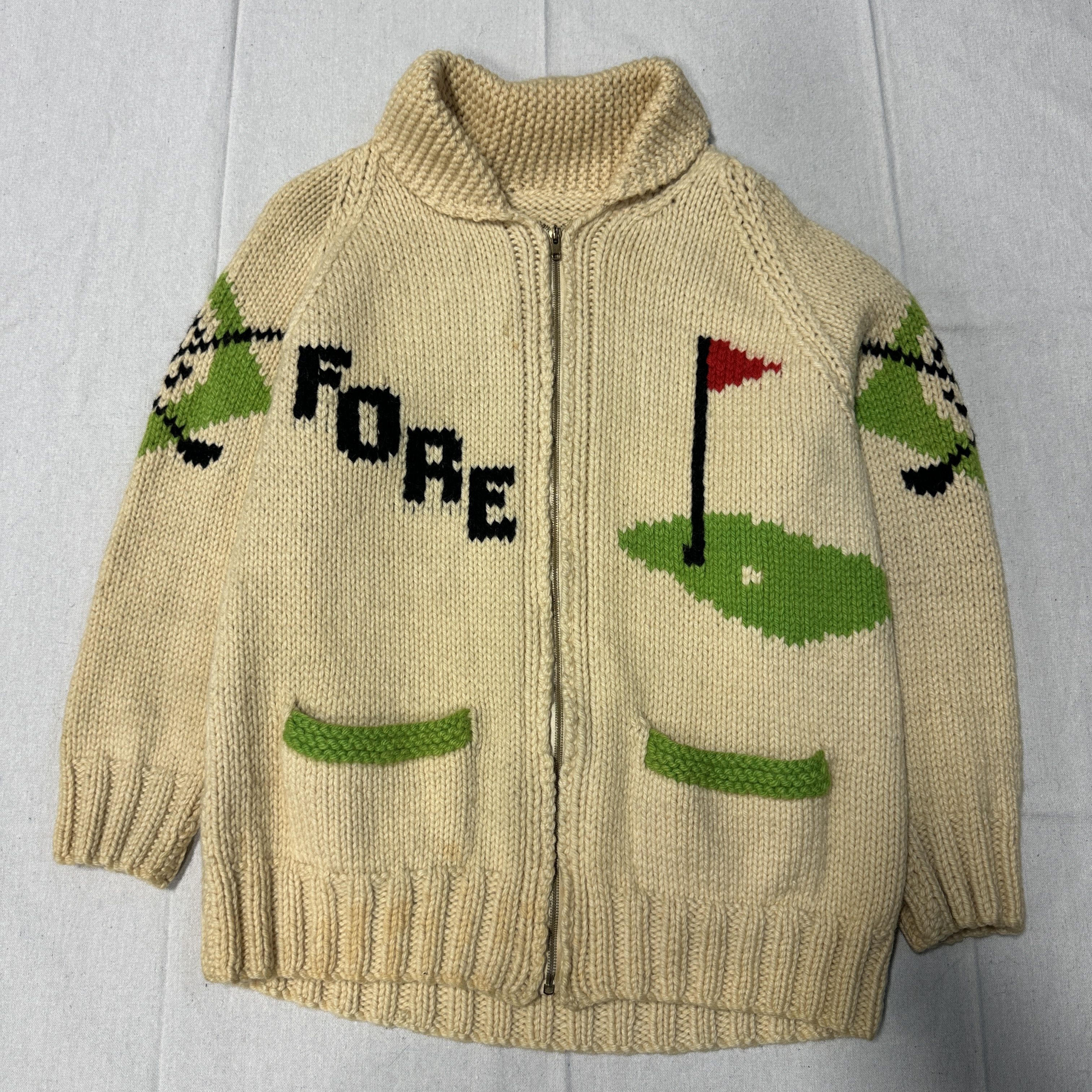 Other Vintage Hand Knit Golf Motif Cowichan Sweater Size M Size US M / EU 48-50 / 2 - 1 Thumbnail