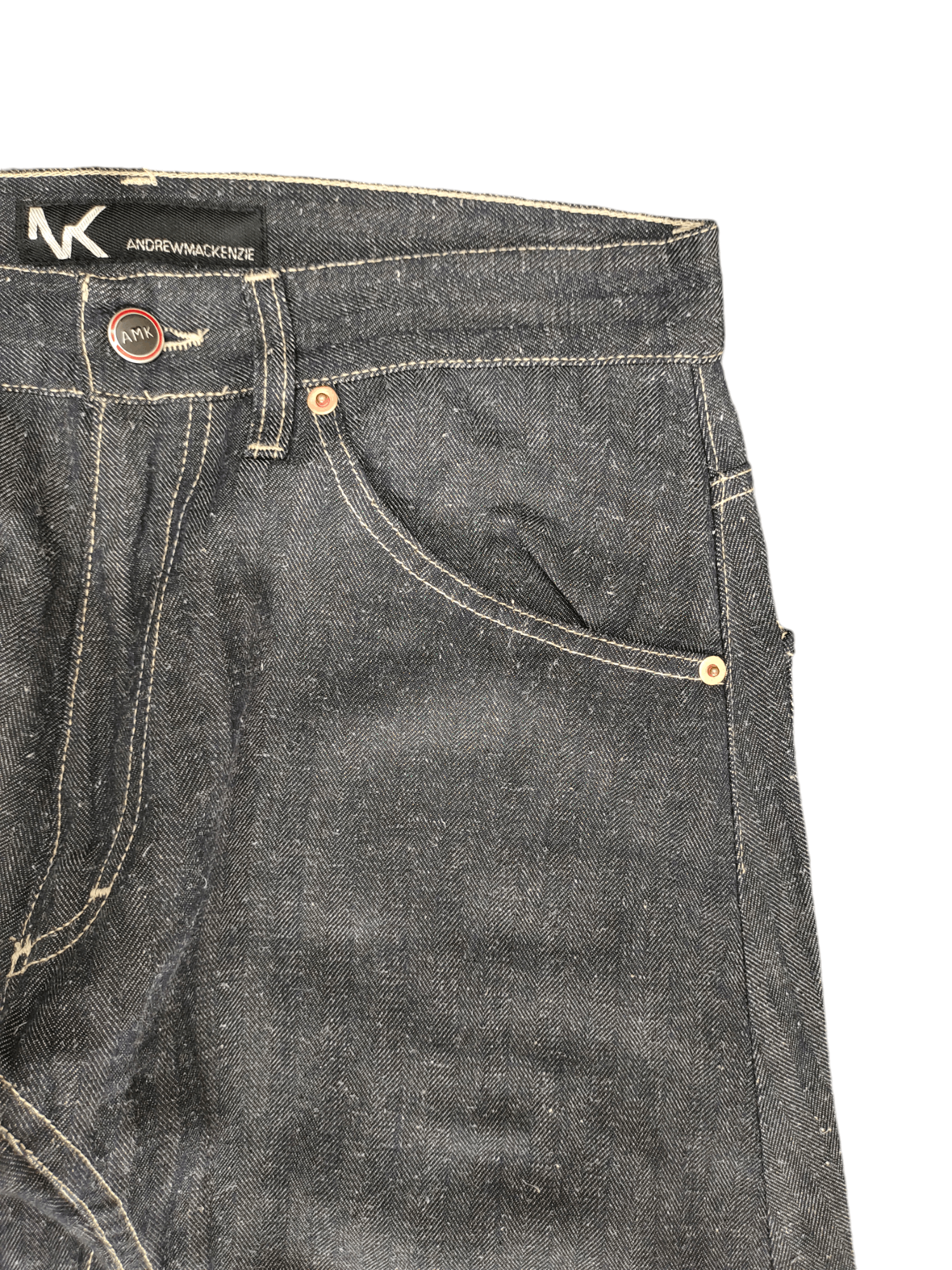 Andrew Mackenzie Andrew Mackenzie Heringbone Tweed Long Denim Jeans Size US 30 / EU 46 - 4 Thumbnail