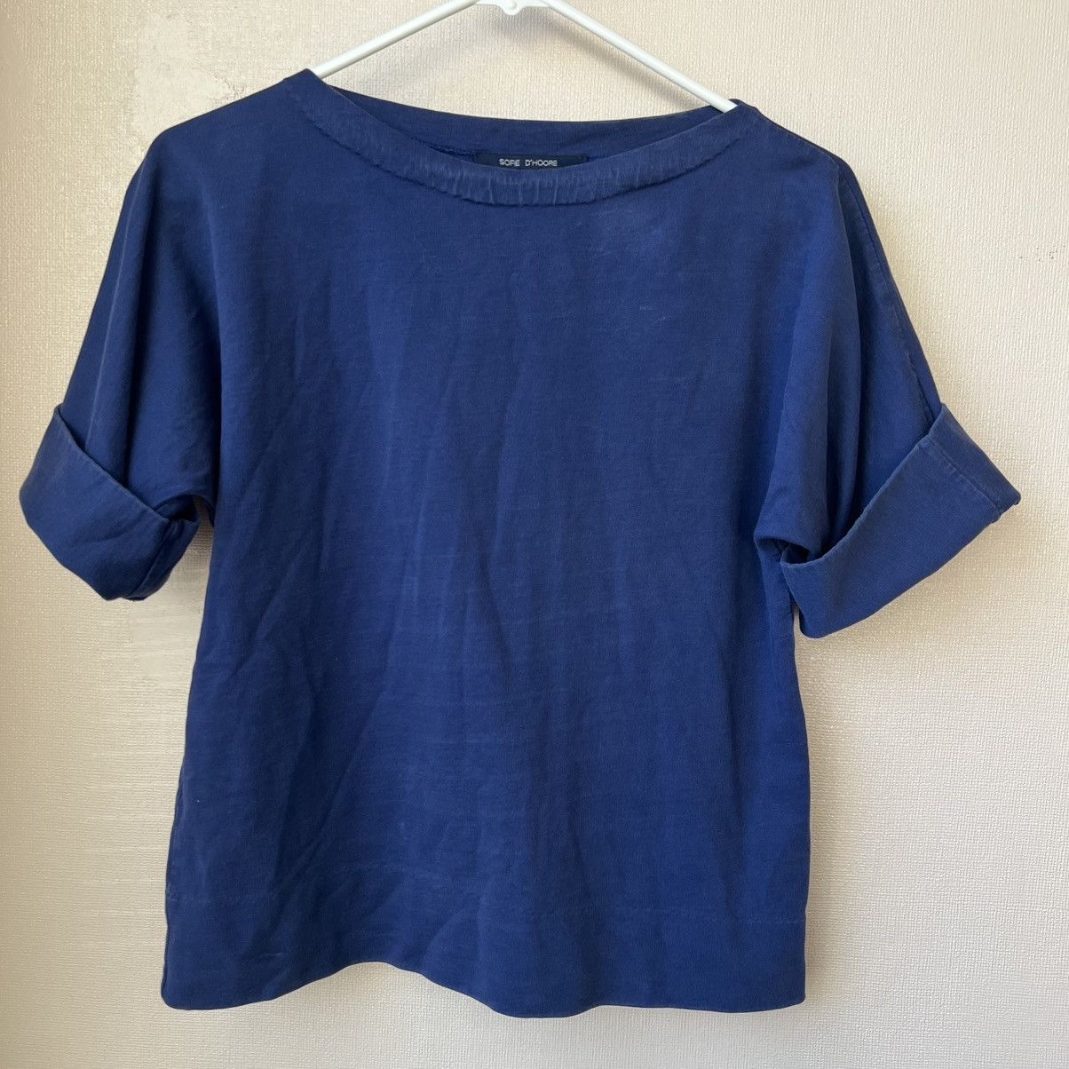 SOFIE D'HOORE Sofie D’ Hoore Relaxed Short Sleeve Cotton T-Shirt Navy Size XS / US 0-2 / IT 36-38 - 3 Thumbnail