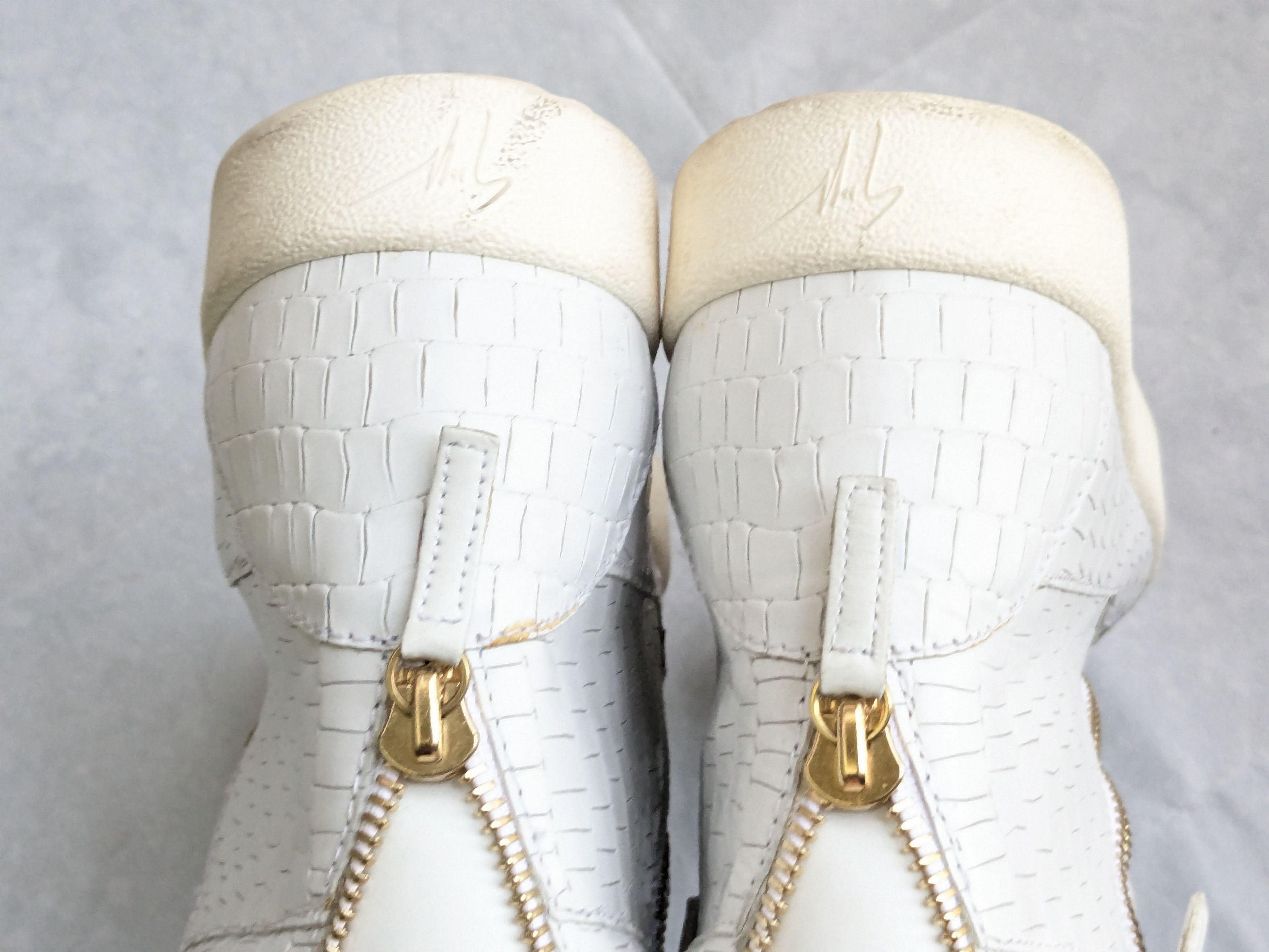 Giuseppe Zanotti Giuseppe Zanotti Sneakers White Gold 11 44 High Tops Leather Size US 11 / EU 44 - 12 Thumbnail