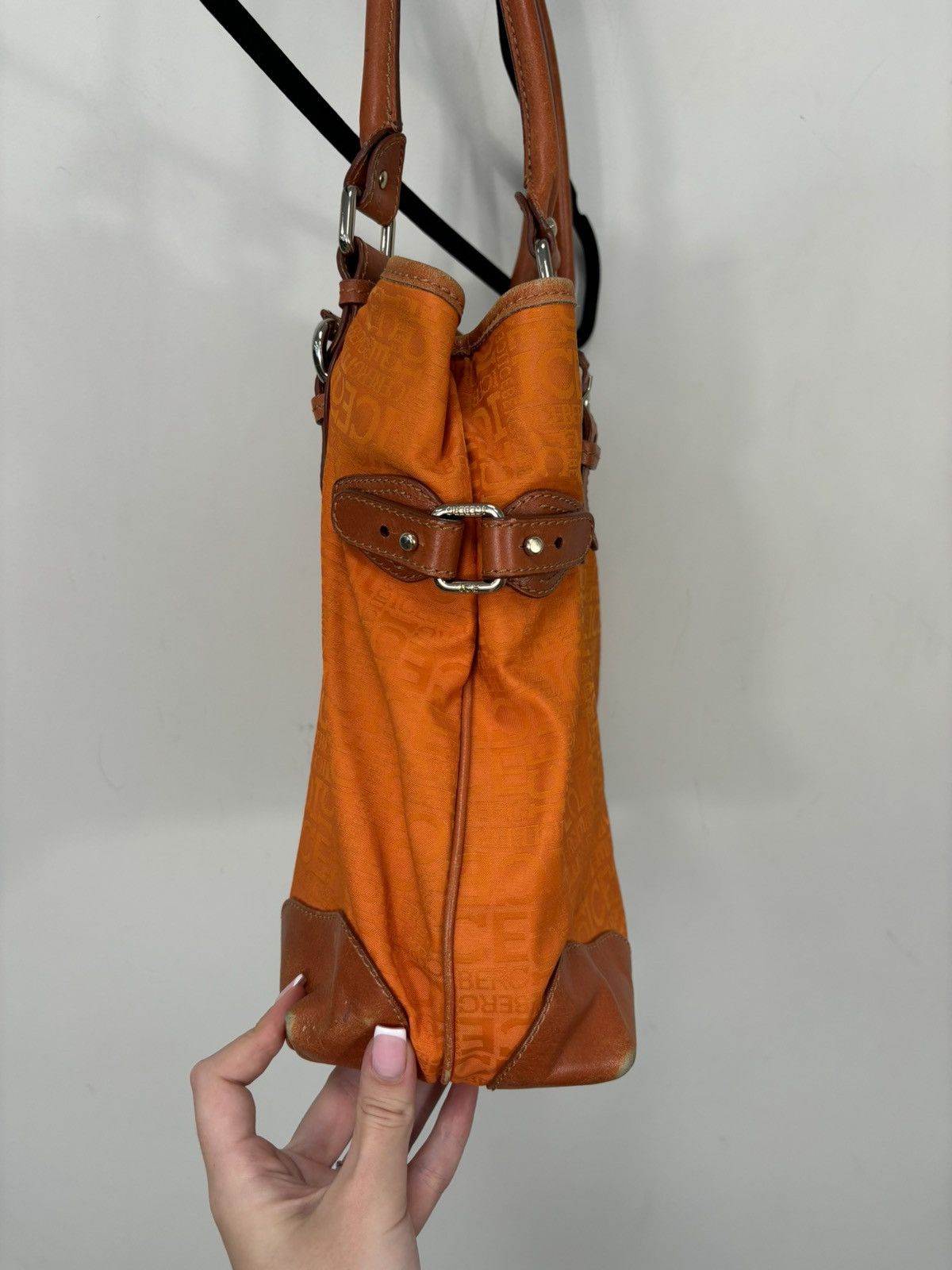Iceberg Iceberg Vintage Designer Rare Orange Canvas Leather Tote Bag Size ONE SIZE - 21 Thumbnail