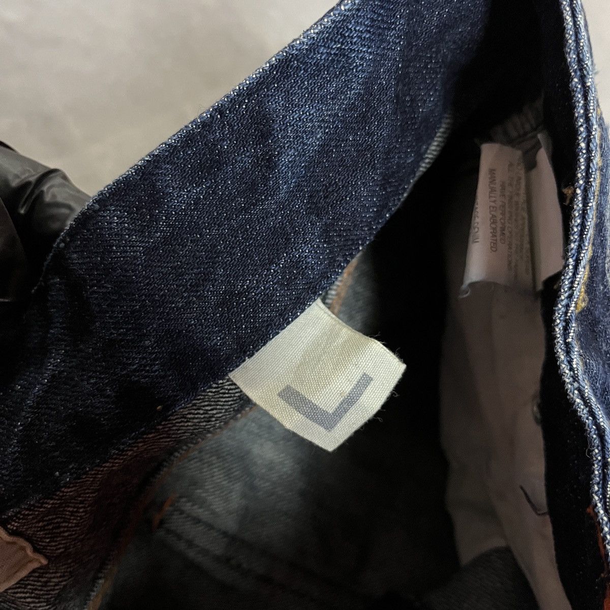 Japanese Brand 2000s Lolita Jeans - Distressed y2k Shorts Leather Pocket Size 33" - 6 Thumbnail