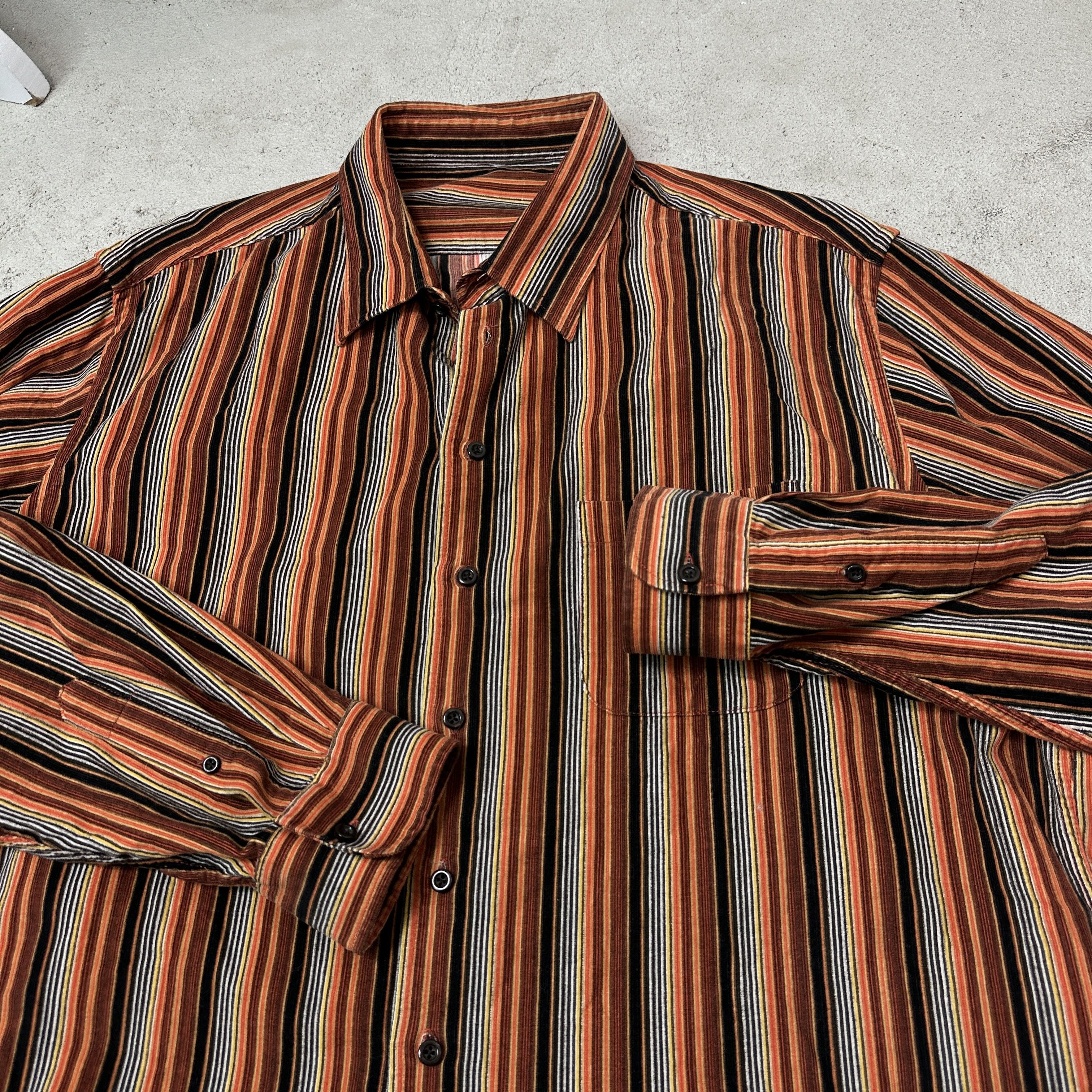 Vintage Vintage Striped Velvet Classy Preppy Button Up Shirt 90s Size US XL / EU 56 / 4 - 4 Thumbnail
