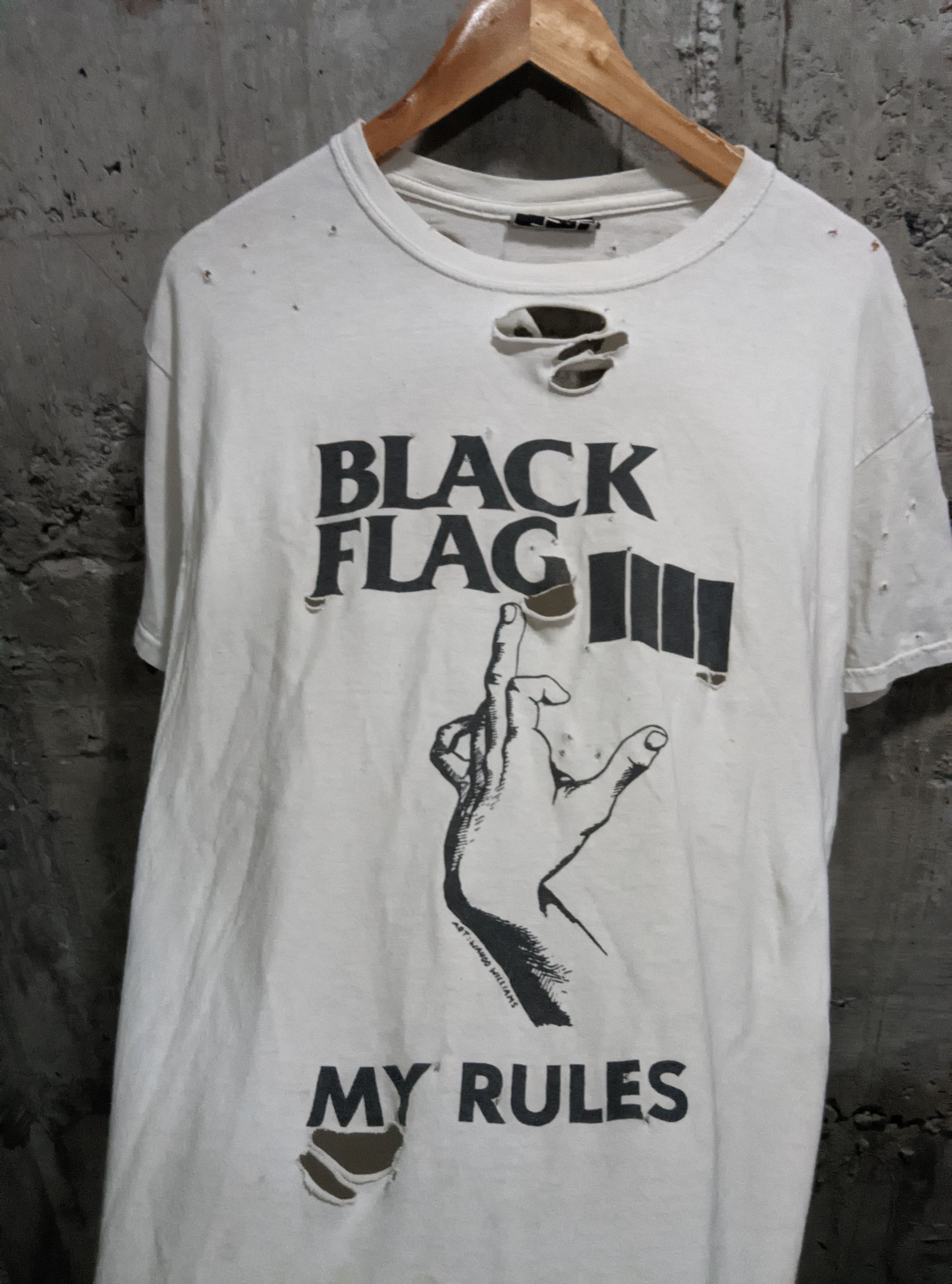 Band Tees Vintage 2000s thrashed black flag hardcore distressed erd Size US L / EU 52-54 / 3 - 2 Thumbnail