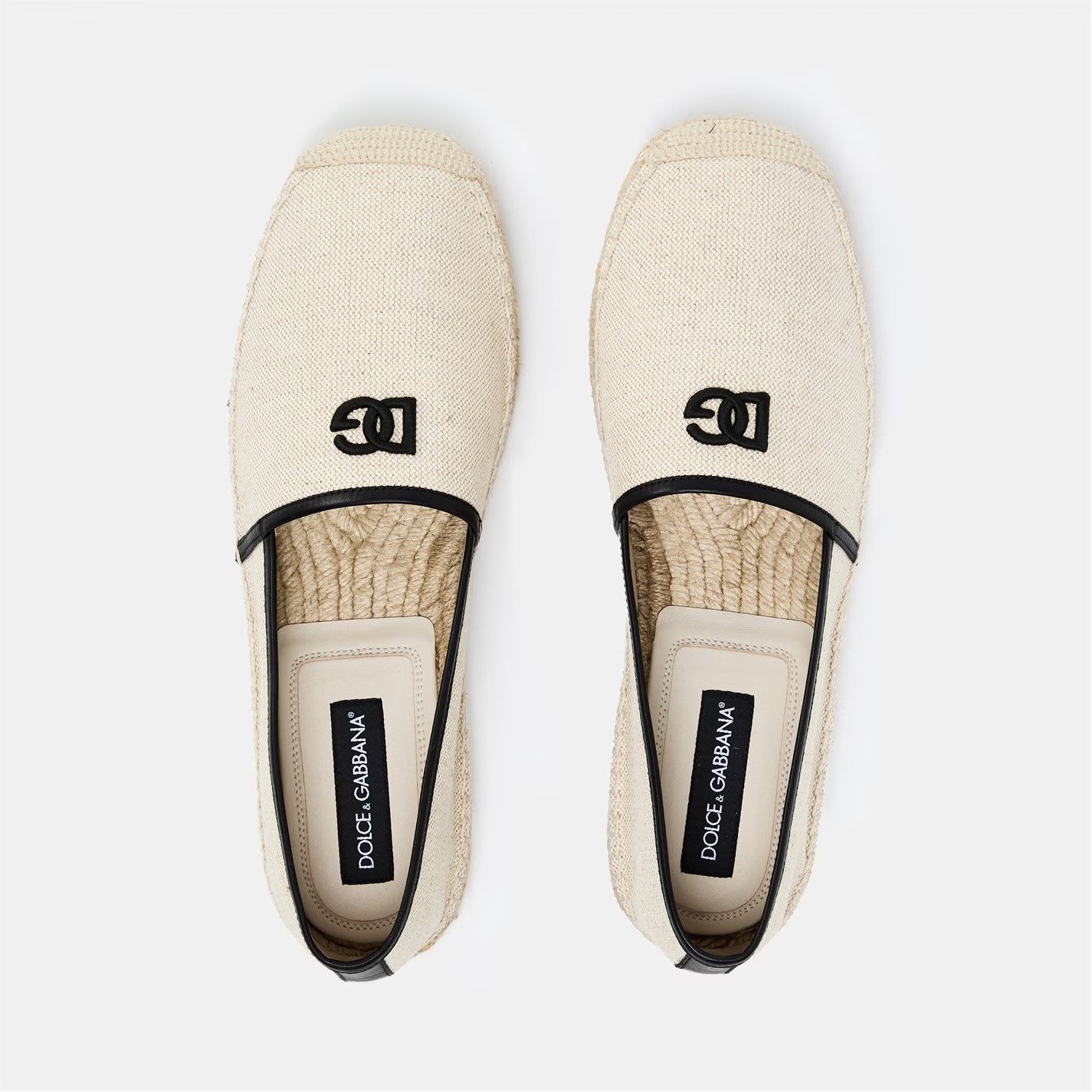 Dolce & Gabbana o1g2r1mq0426 Canvas Slip-On Rope Detail Espadrilles in Ivory Size US 10 / EU 43 - 4 Thumbnail