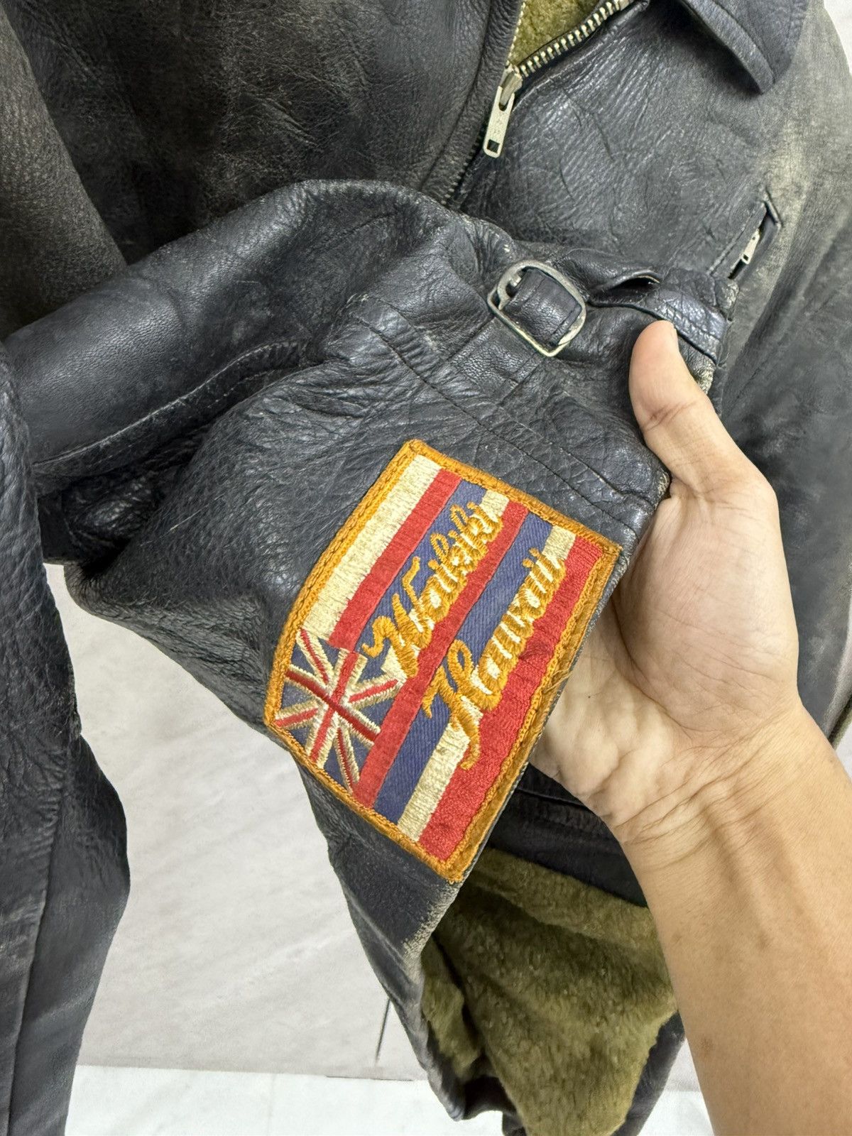 Genuine Leather Vtg Distress Patina Rugged Leather Jacket Like Ralph Lauren Size US S / EU 44-46 / 1 - 8 Thumbnail