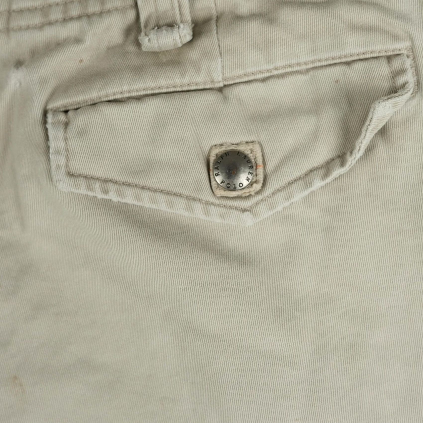 Polo Ralph Lauren Ralph Lauren Shorts Mens 35 Beige Cargo Utility Paratroper Distressed Flaw Size US 35 - 7 Thumbnail